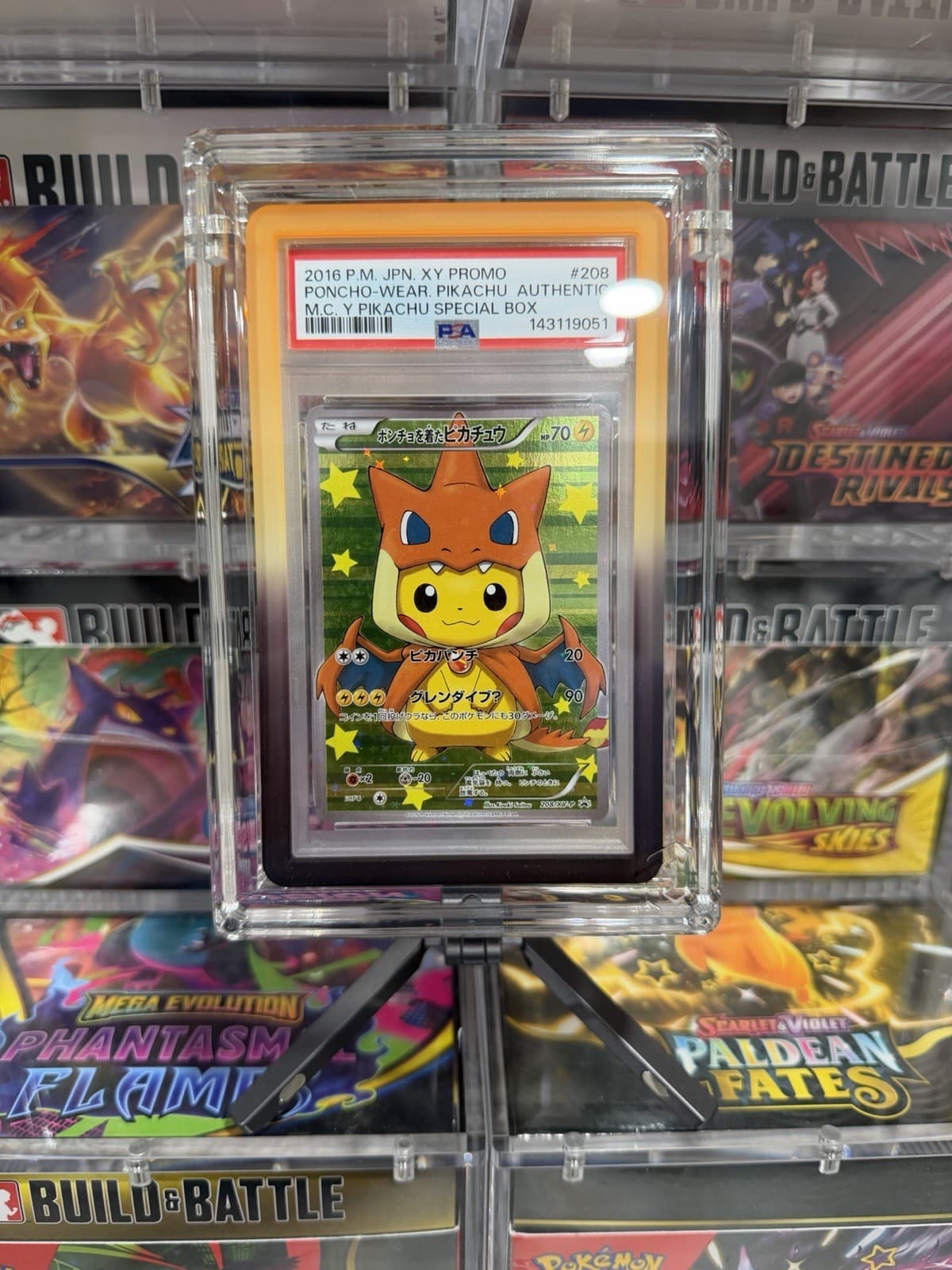 Pokemon Poncho-Wearing Pikachu M Charizard Y JPN FA Promo 208/XY-P PSA AUTHENTIC