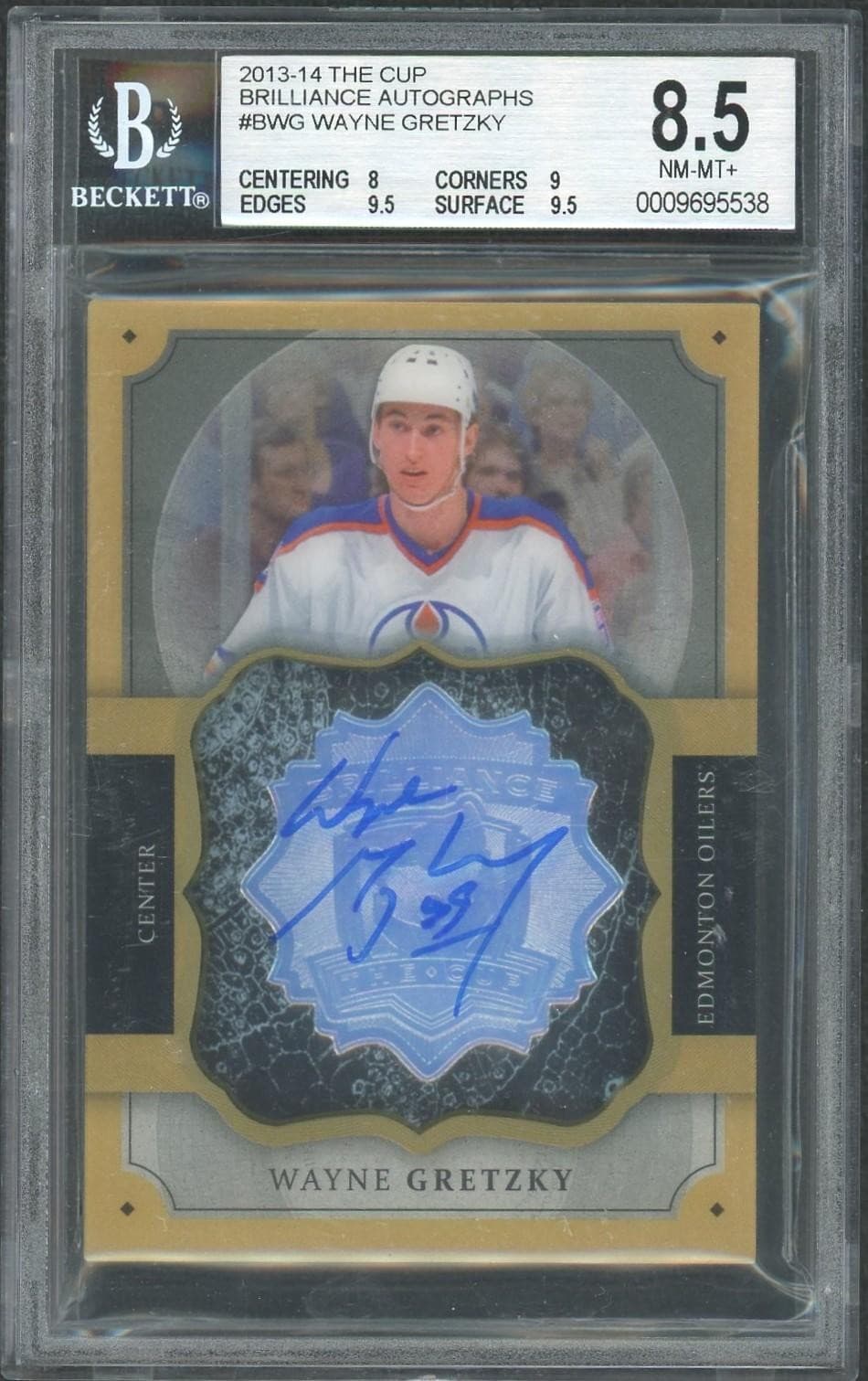 2013/14 Upper Deck The Cup Wayne Gretzky Brilliance Auto BGS 8.5 Auto 10