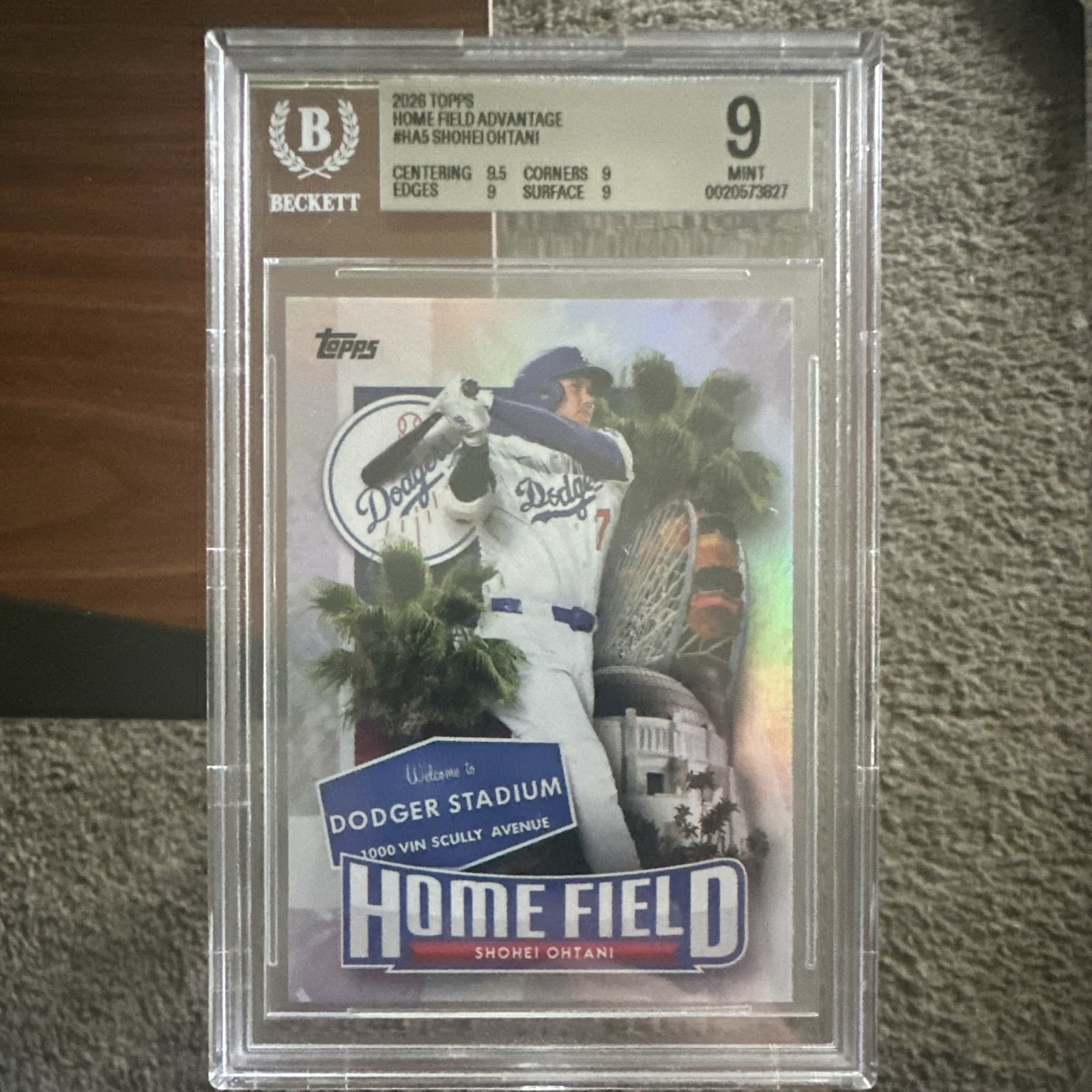 Shohei Ohtani Topps Home Field Advantage HA-5 Dodgers Topps Series 1 2026 BGS9