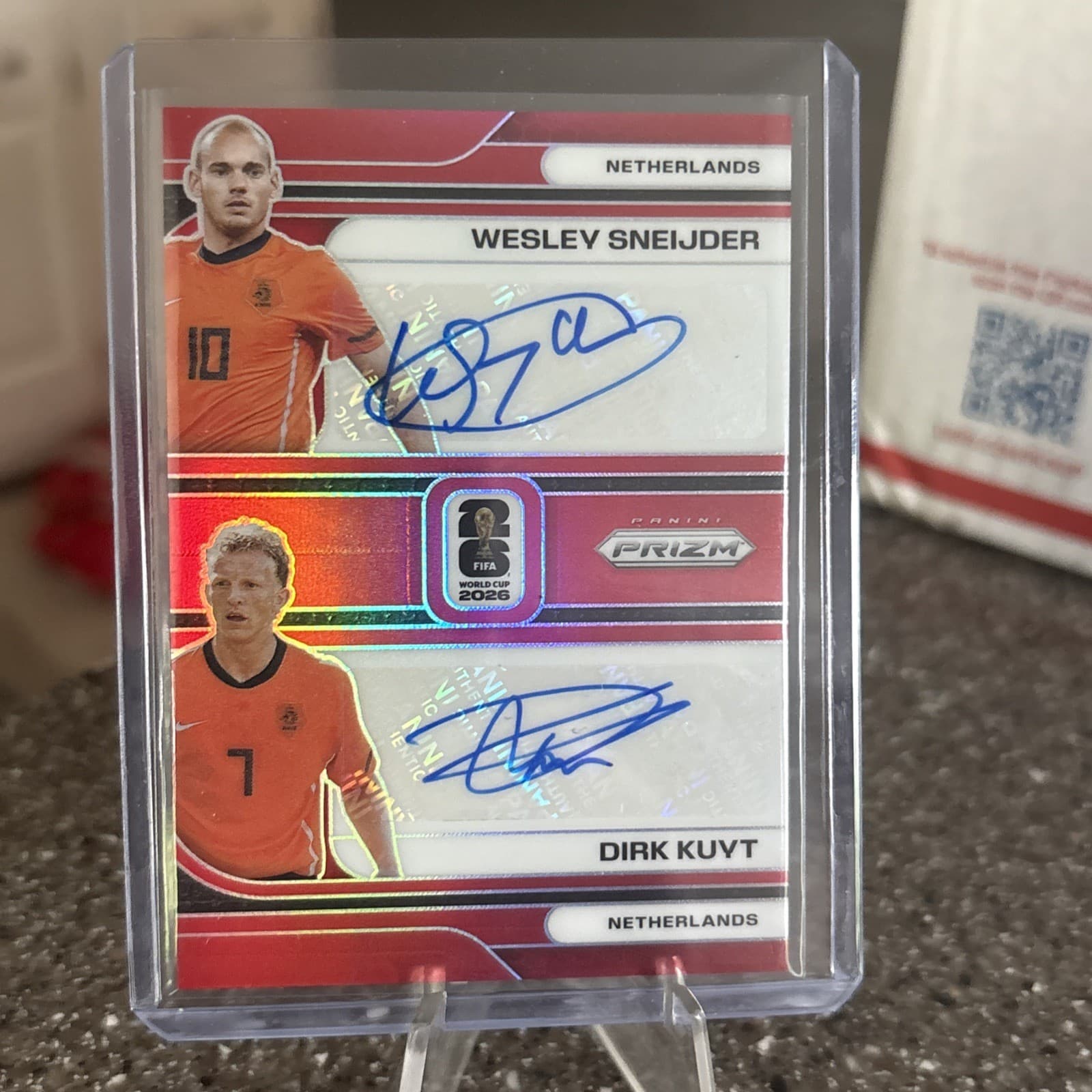 2026 Panini Prizm WORLD CUP SOCCER WESLEY SNEIJDER/DIRK KUYT DUAL AUTO 7/10🔥