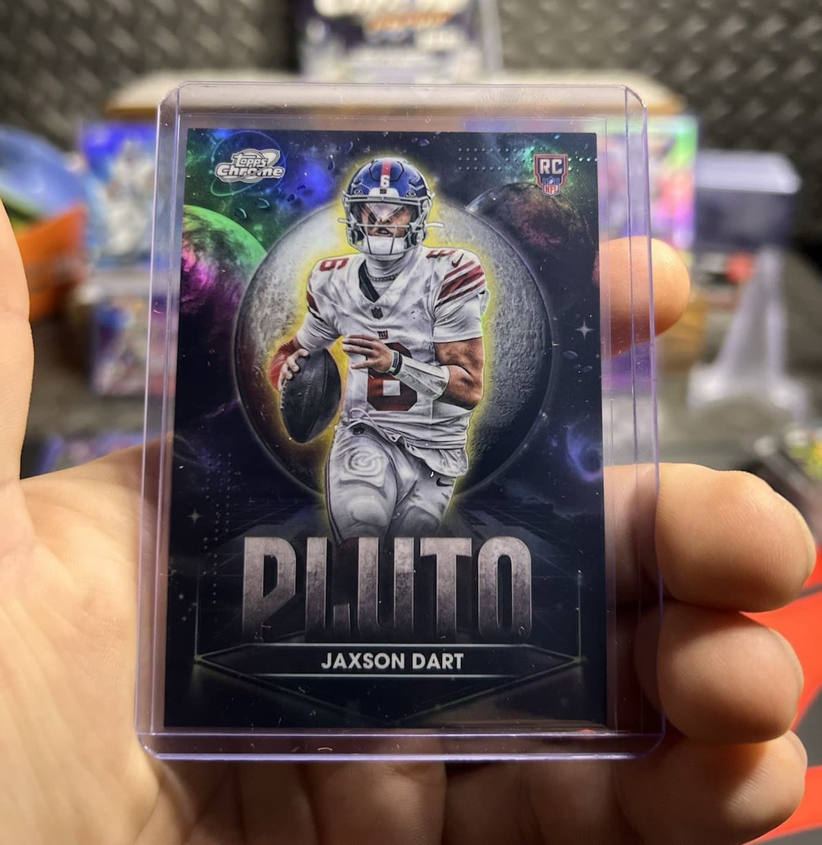 🔥 Jaxson Dart Giants Topps 2025 Chrome Cosmic Pluto Insert RC PPP-JD 💥POP 1💥