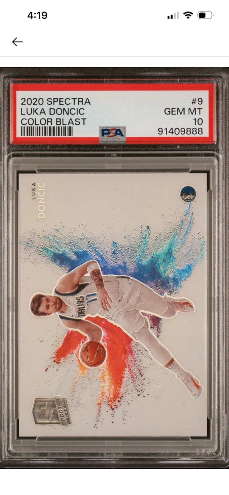 2020 panini Spectra Luka Doncic Color Blast PSA 10 Pop 14 Extremely Rare