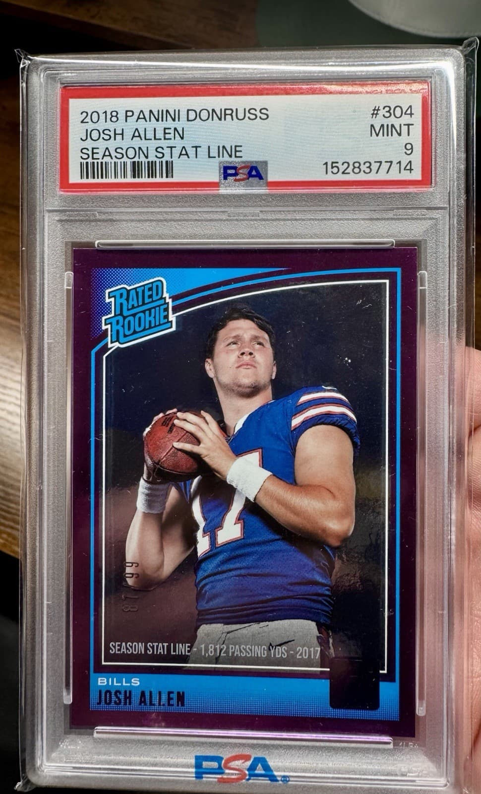 2018 Panini Donruss - Rated Rookie Josh Allen #304 Season Stat Line /99 (RC)