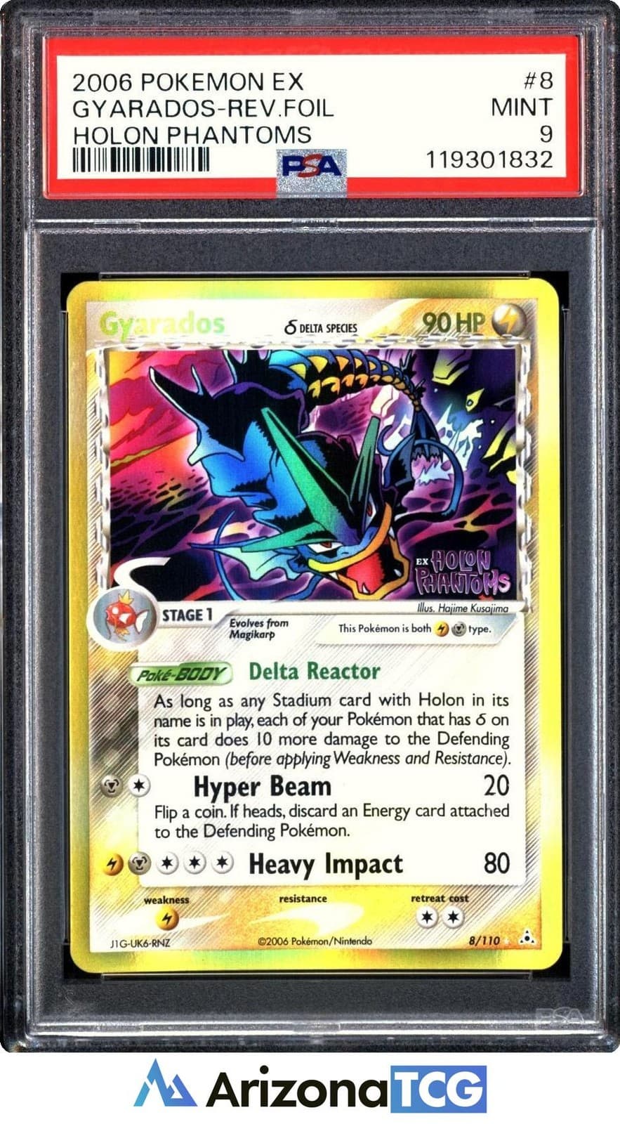 Pokemon 2006 Gyarados Delta Species 8/110 Reverse Holo Holon Phantoms PSA 9