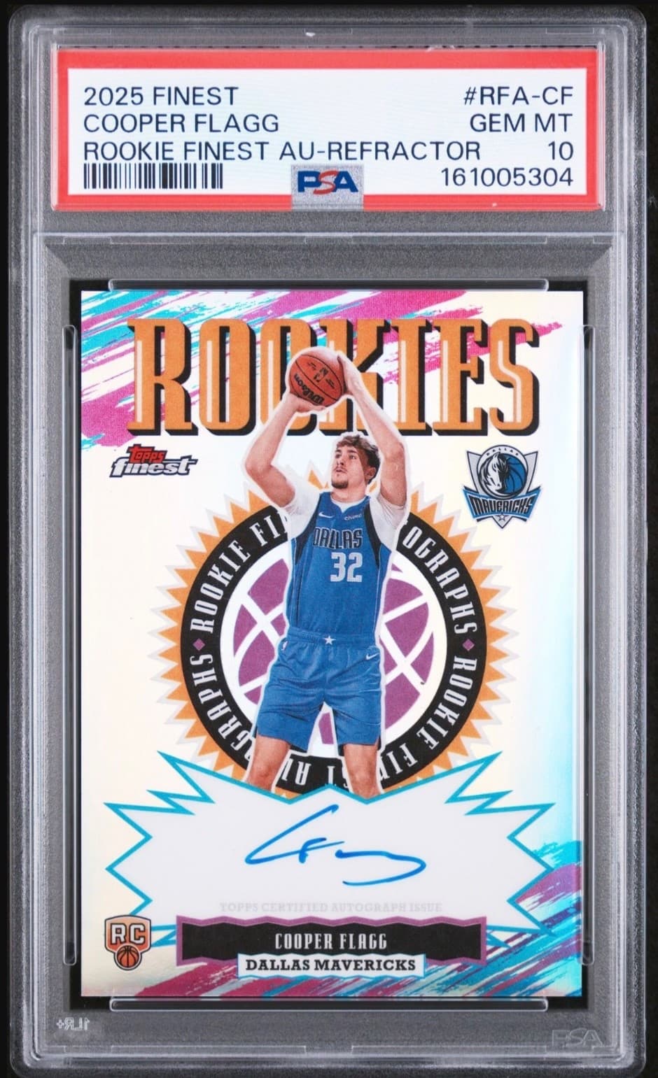 2025 Topps Finest Cooper Flagg auto refractor PSA 10 POP 2