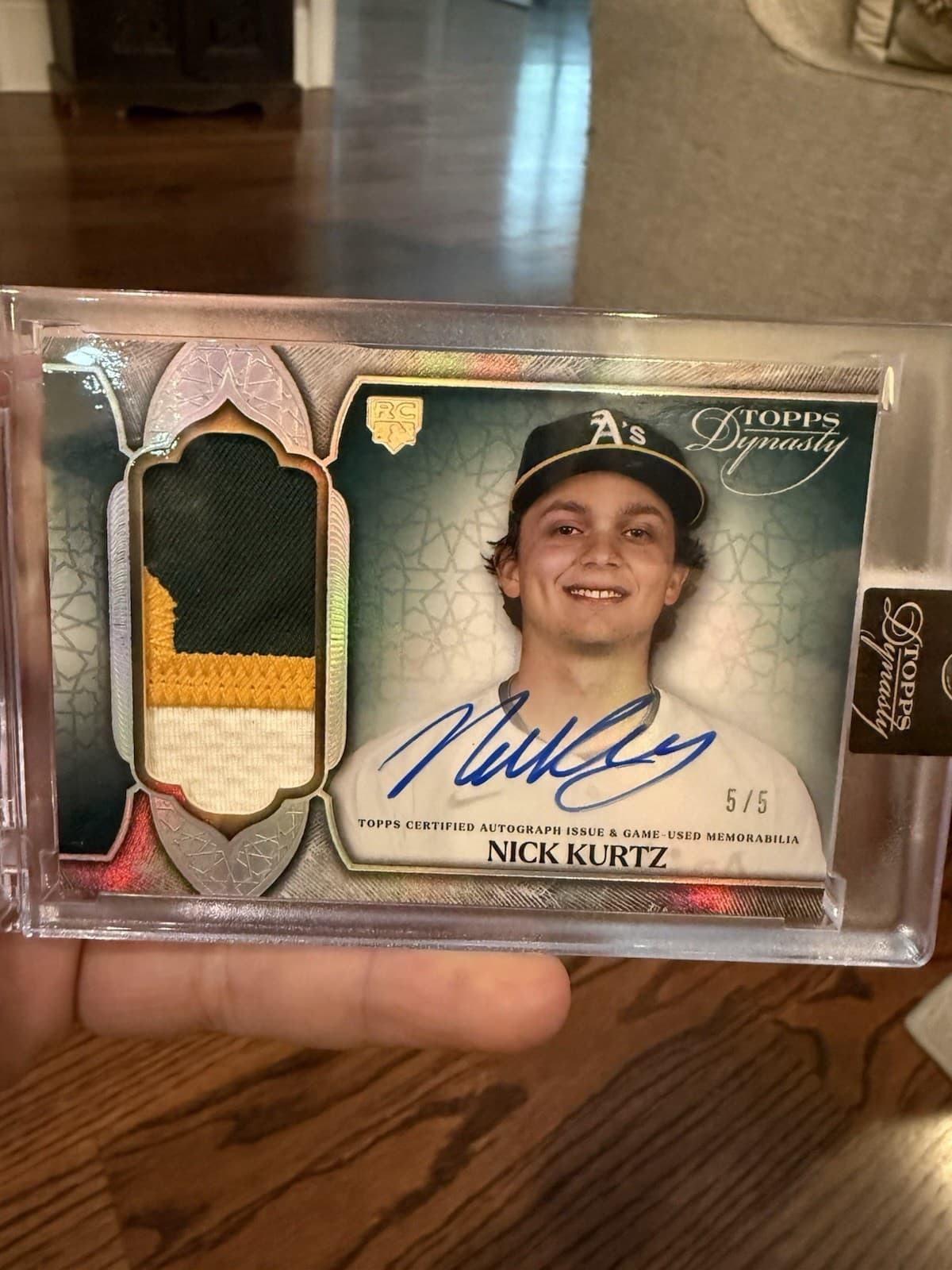 2025 Topps Dynasty Nick Kurtz Rookie Patch Autograph RC #5/5 Bookend