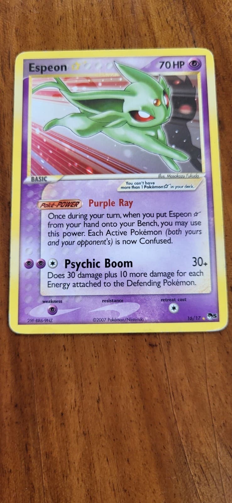 Pokemon 2007 Pop Series 5 #16 Espeon-Gold Star Ungraded
