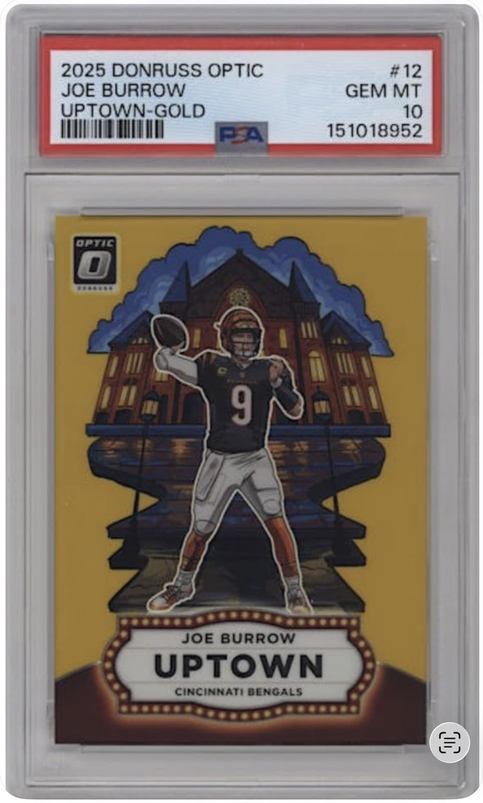 2025 Panini Donruss Optic Joe Burrow Uptown Gold Prizm ONLY KNOWN PSA 10! Bengal
