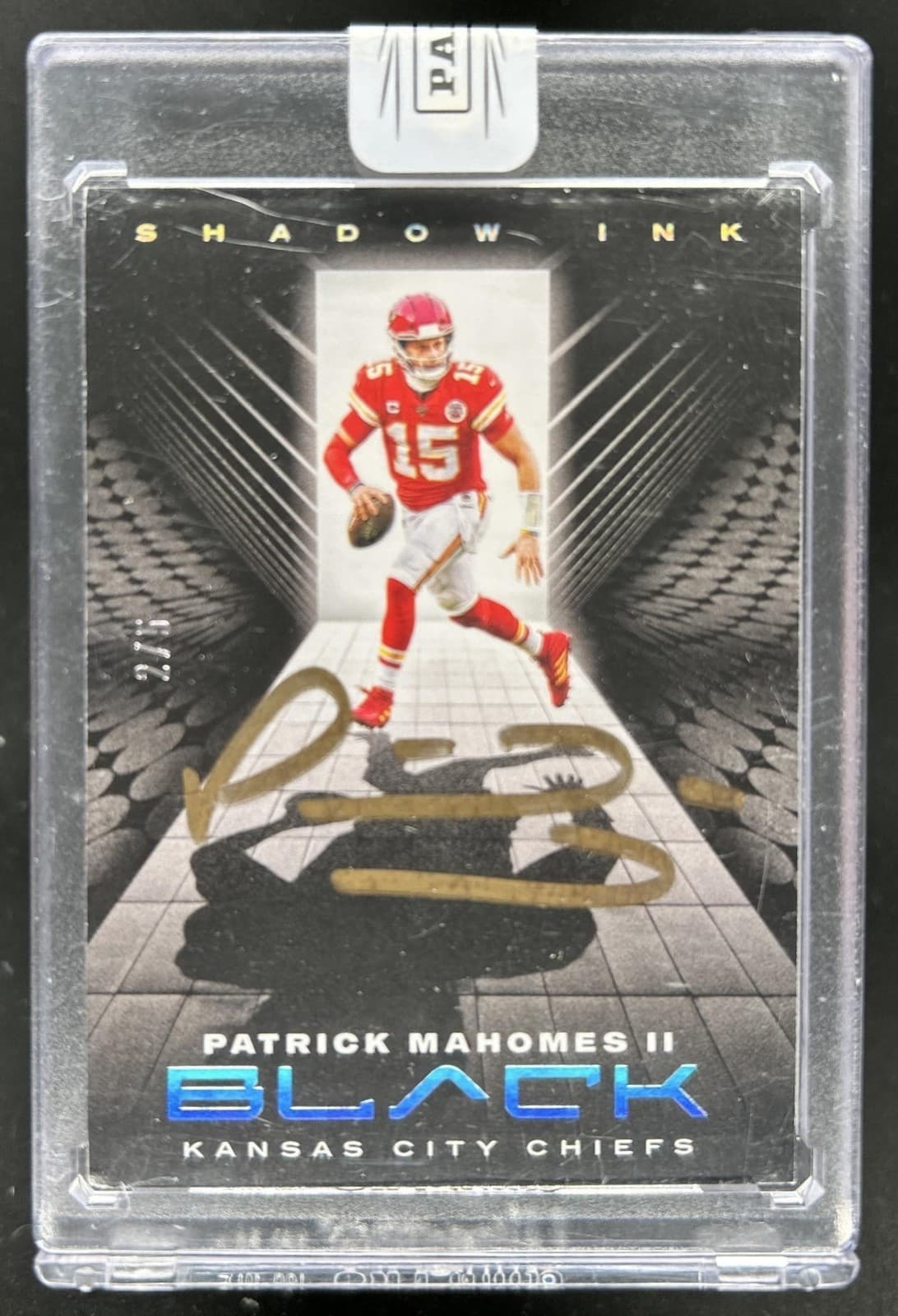 2020 Panini Black Patrick Mahomes II Shadow Ink Silver Auto Autograph #/5 Chiefs