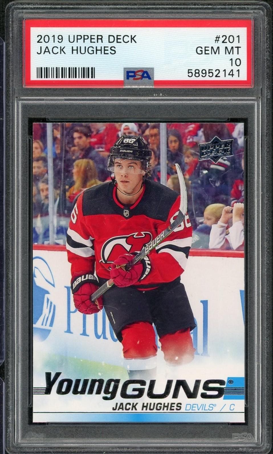 2019 Upper Deck Young Guns Jack Hughes #201 Rookie PSA 10