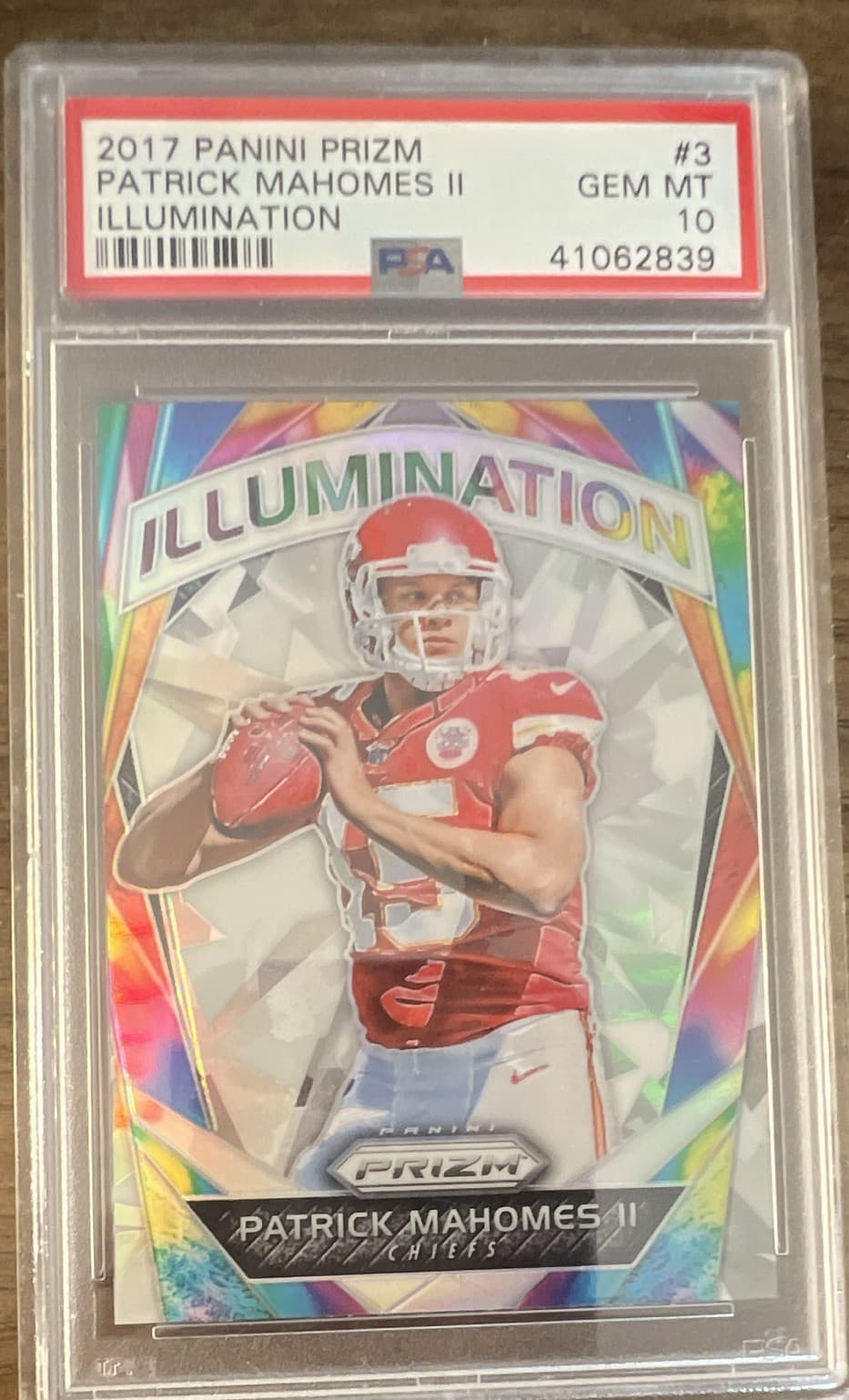 Panini 2017 Prizm Patrick Mahomes II RC Silver Illumination #3 PSA 10