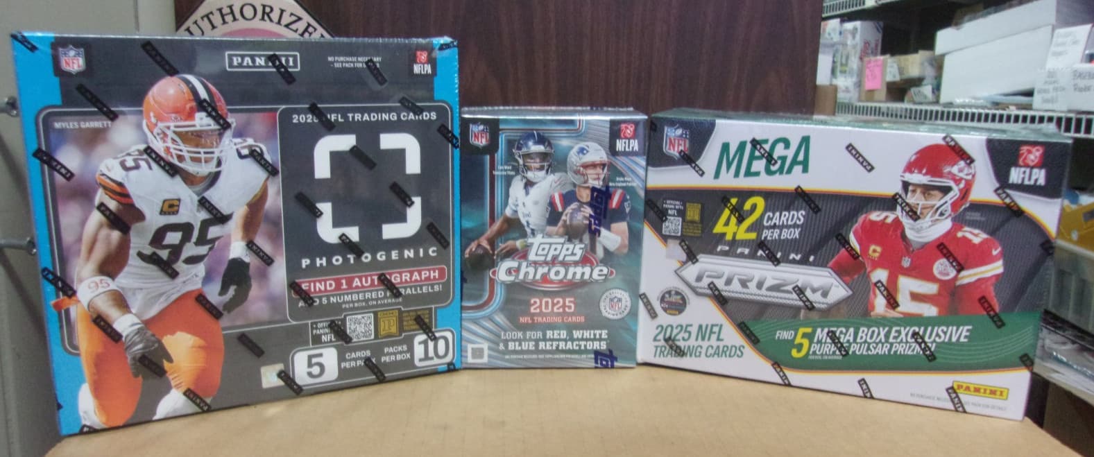 2025 PHOTOGENIC HOBBY + TOPPS CHROME BLASTER + PRIZM HOBBY MEGA FOOTBALL BOX LOT