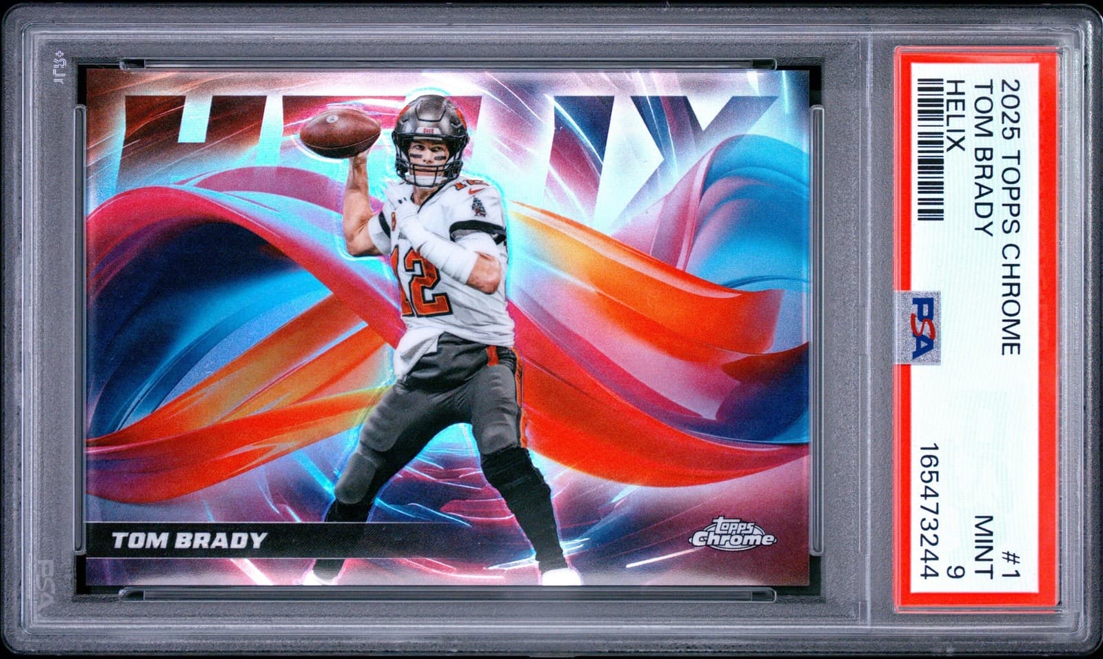 165473244 Tom Brady 2025 Topps Chrome #HX-1 Helix SSP PSA 9