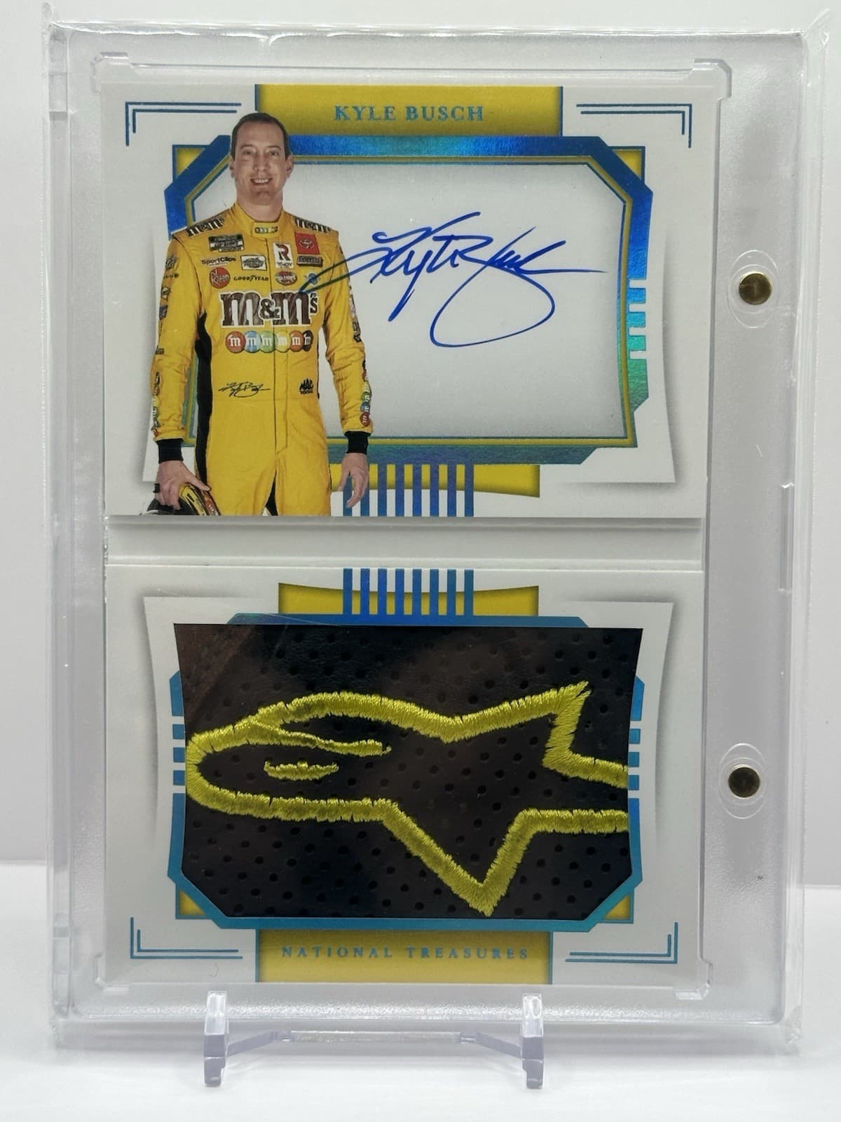 2021 National Treasures NASCAR Kyle Busch 1/1 Shoe Jumbo Patch