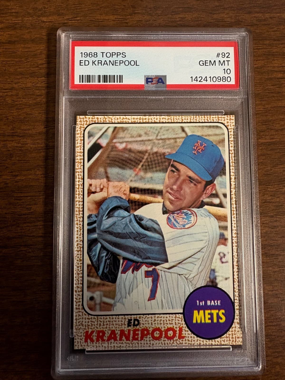 1968 Topps Ed Kranepool #92 PSA 10 GEM MINT