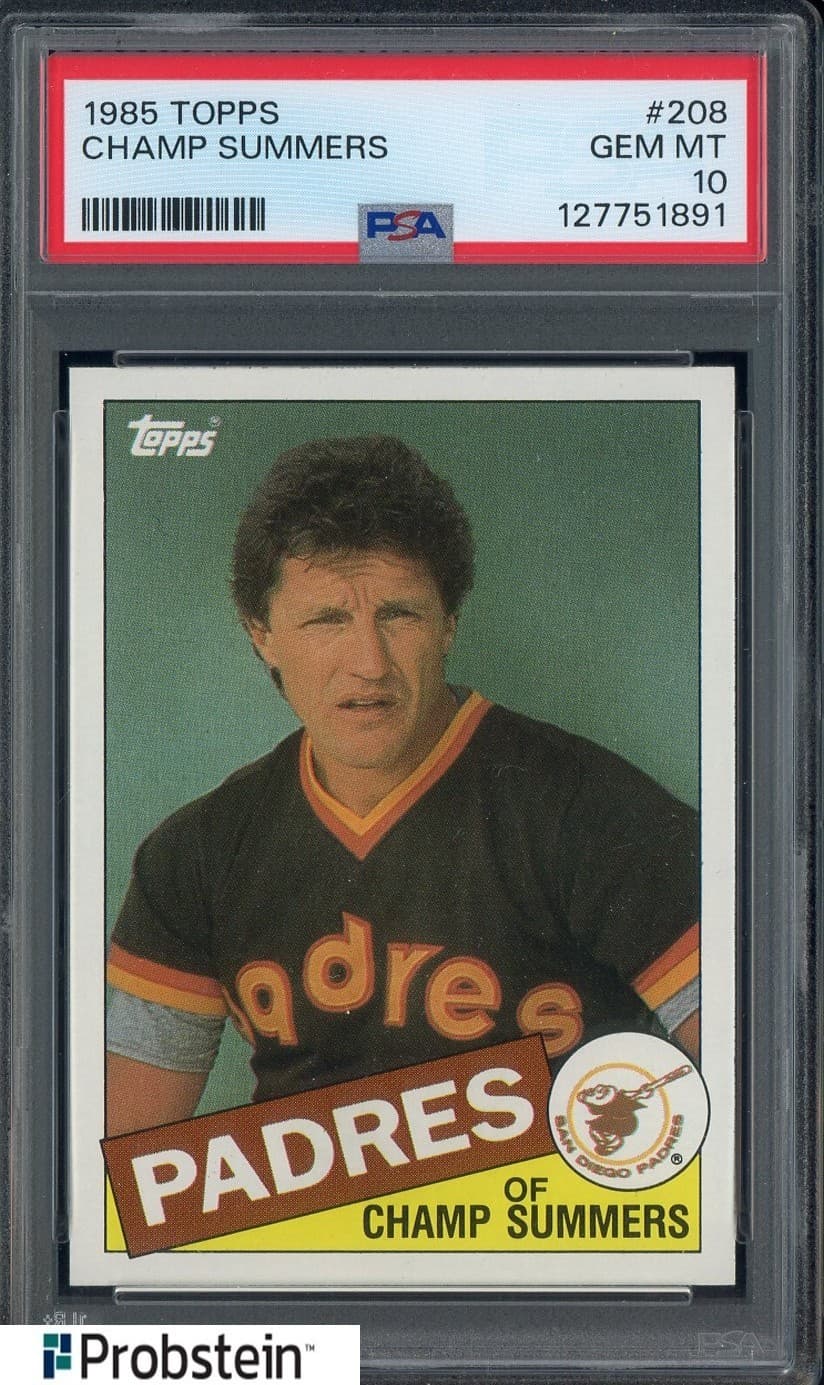 1985 Topps #208 Champ Summers San Diego Padres PSA 10 GEM MINT