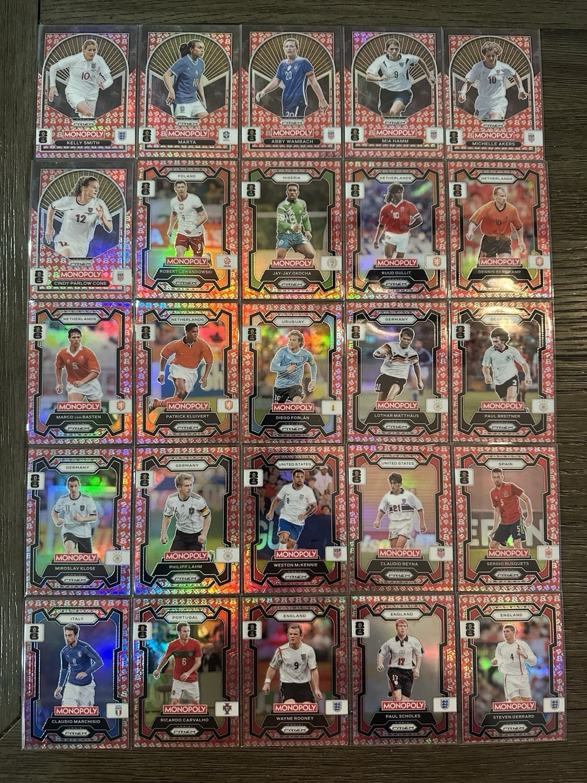 2026 Panini Prizm Monopoly FIFA Free Parking 25 Card Lot Hamm Marta Rooney MPL2