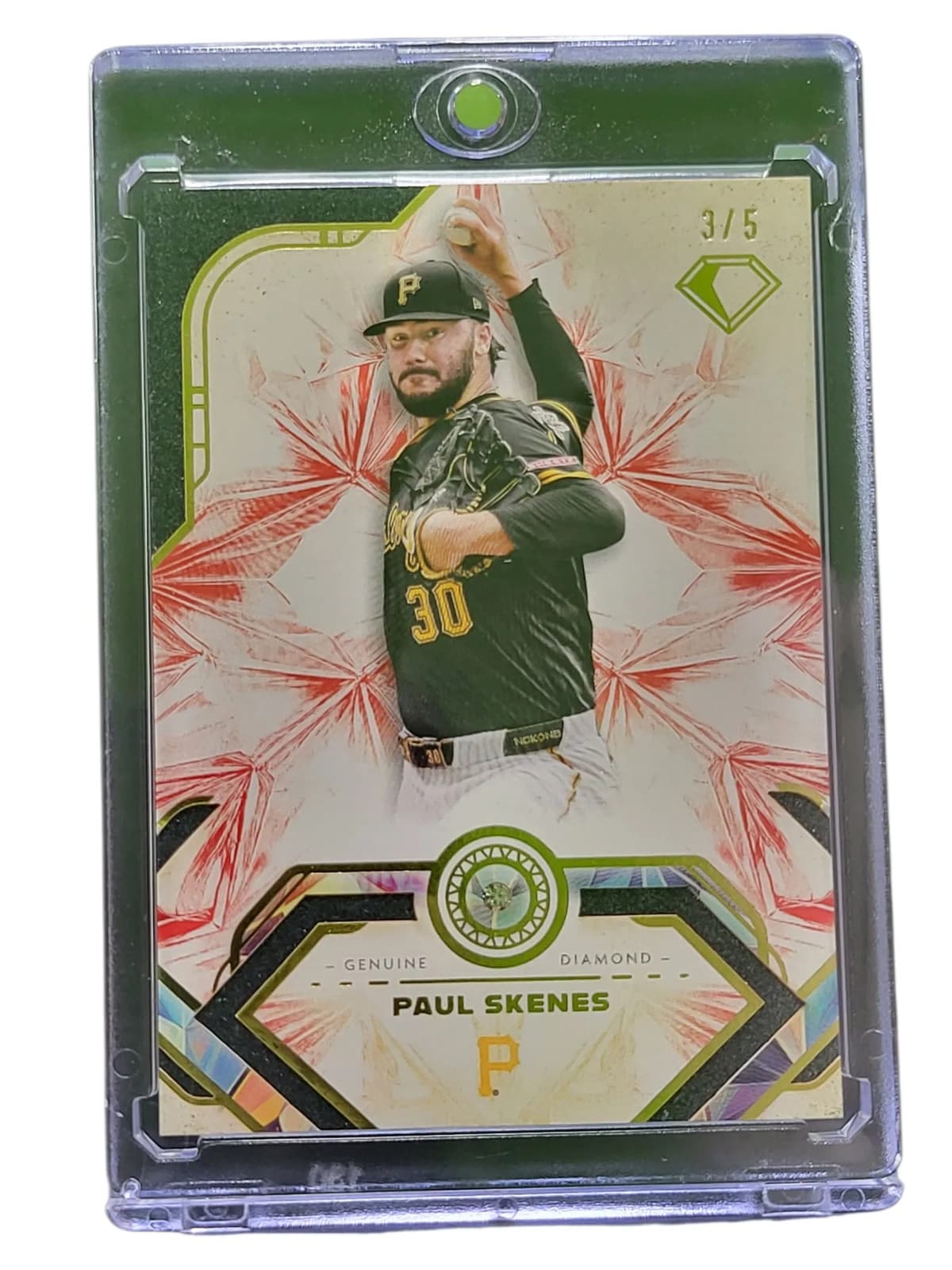 2025 Topps Gilded Collection Paul Skenes #8 Gold Etch 3/5 Genuine Diamond