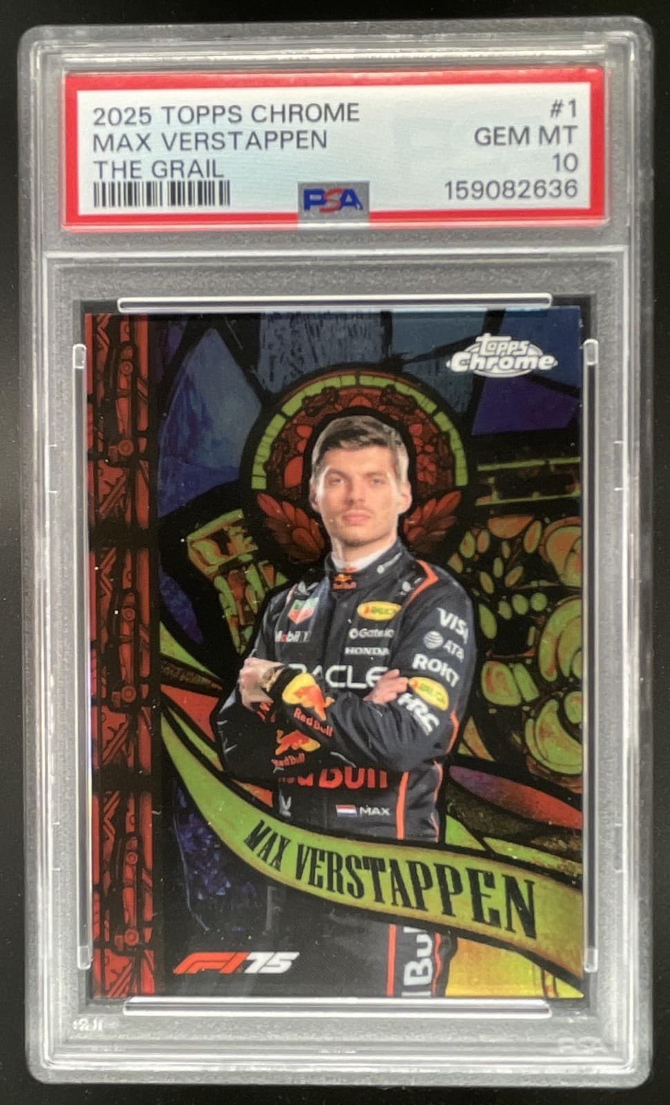 2025 Topps Chrome Formula 1 Max Verstappen The Grail #1 PSA 10