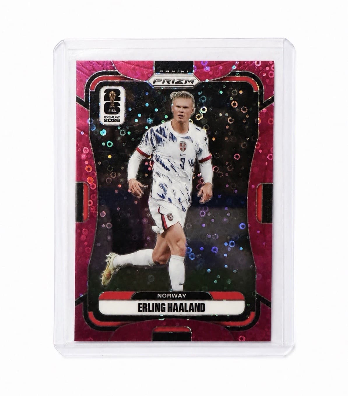 Panini 2026 Prizm FIFA World Cup Erling Haaland Norway Red Prizm #333/199