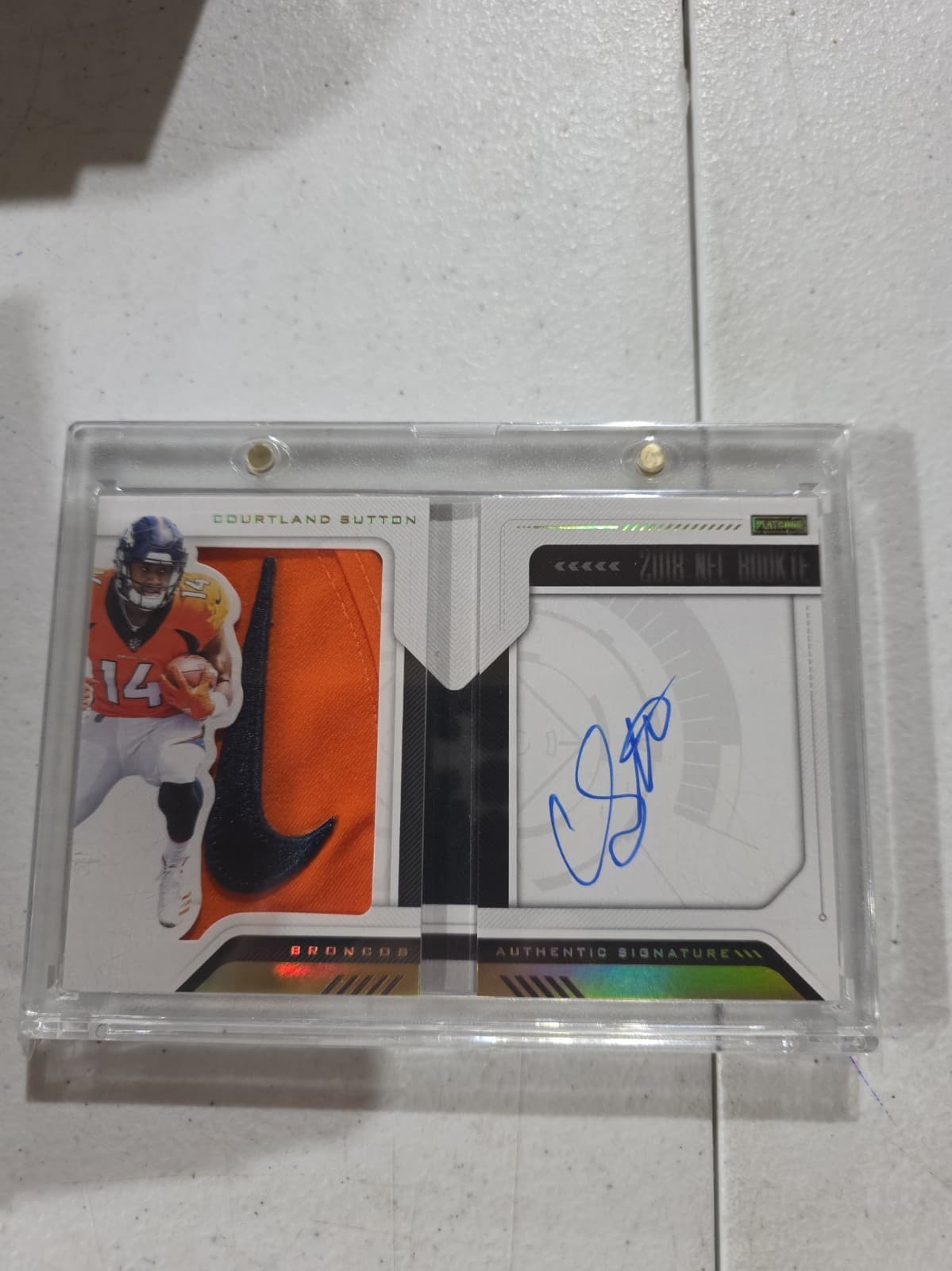 Panini 2018 Playbook Courtland Sutton RC Auto Nike Swoosh Booklet 1/1 Broncos