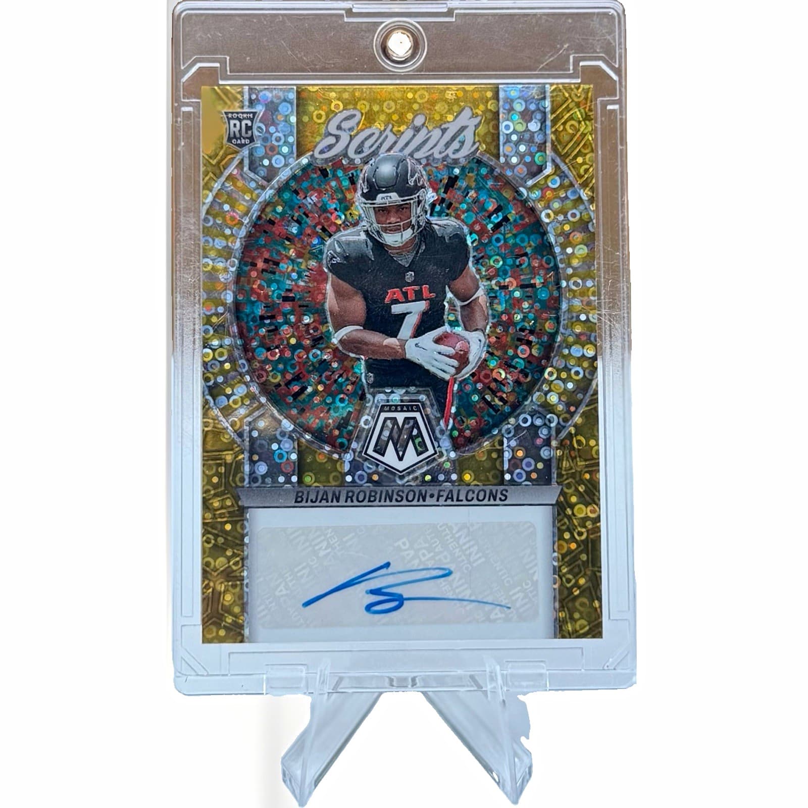2023 Panini Mosaic Bijan Robinson Falcons Scripts Auto Rookie RS-BR /10