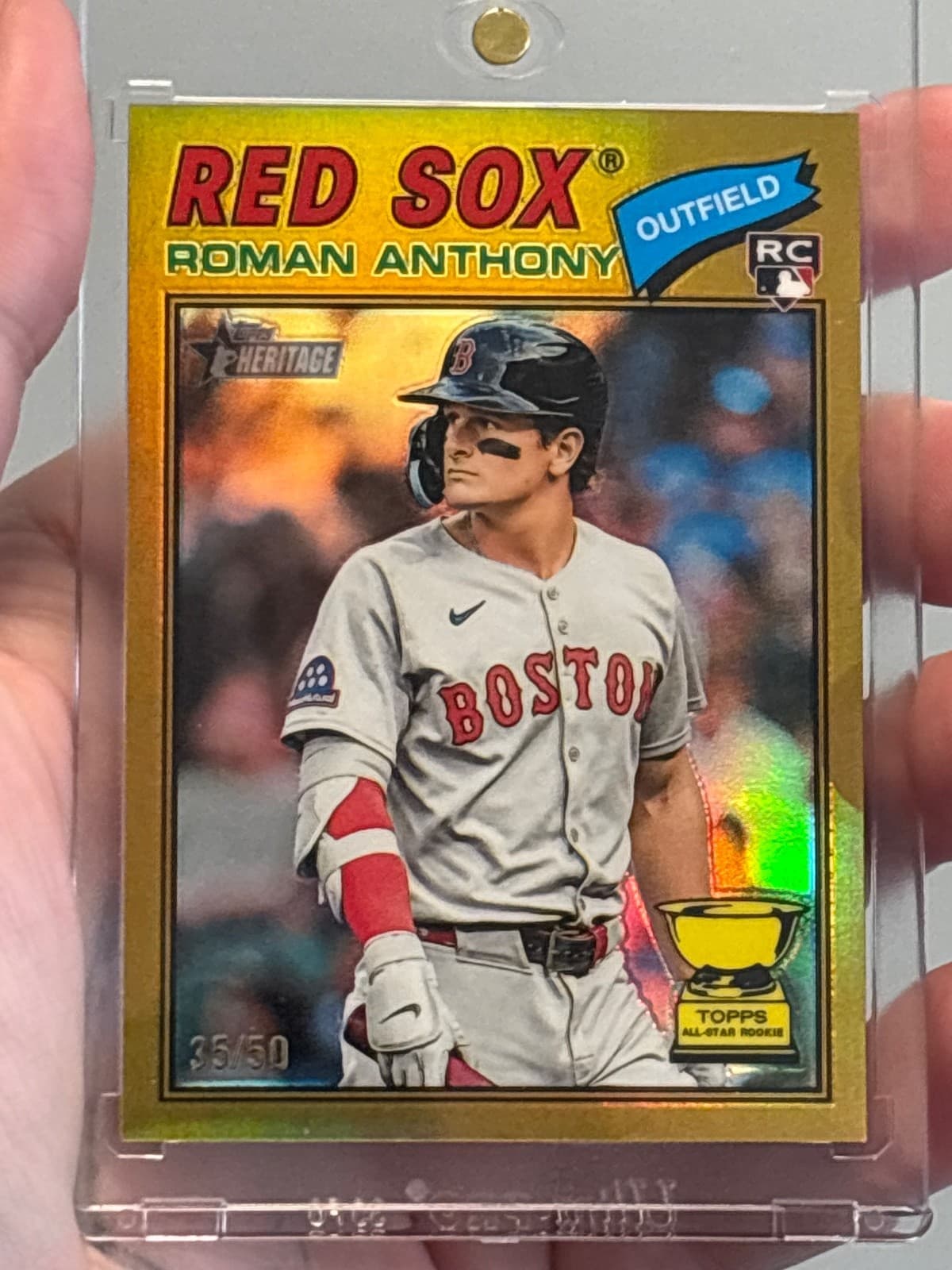 2026 Topps Heritage #86 Roman Anthony RC Rookie Gold Chrome 35/50 Boston Redsox