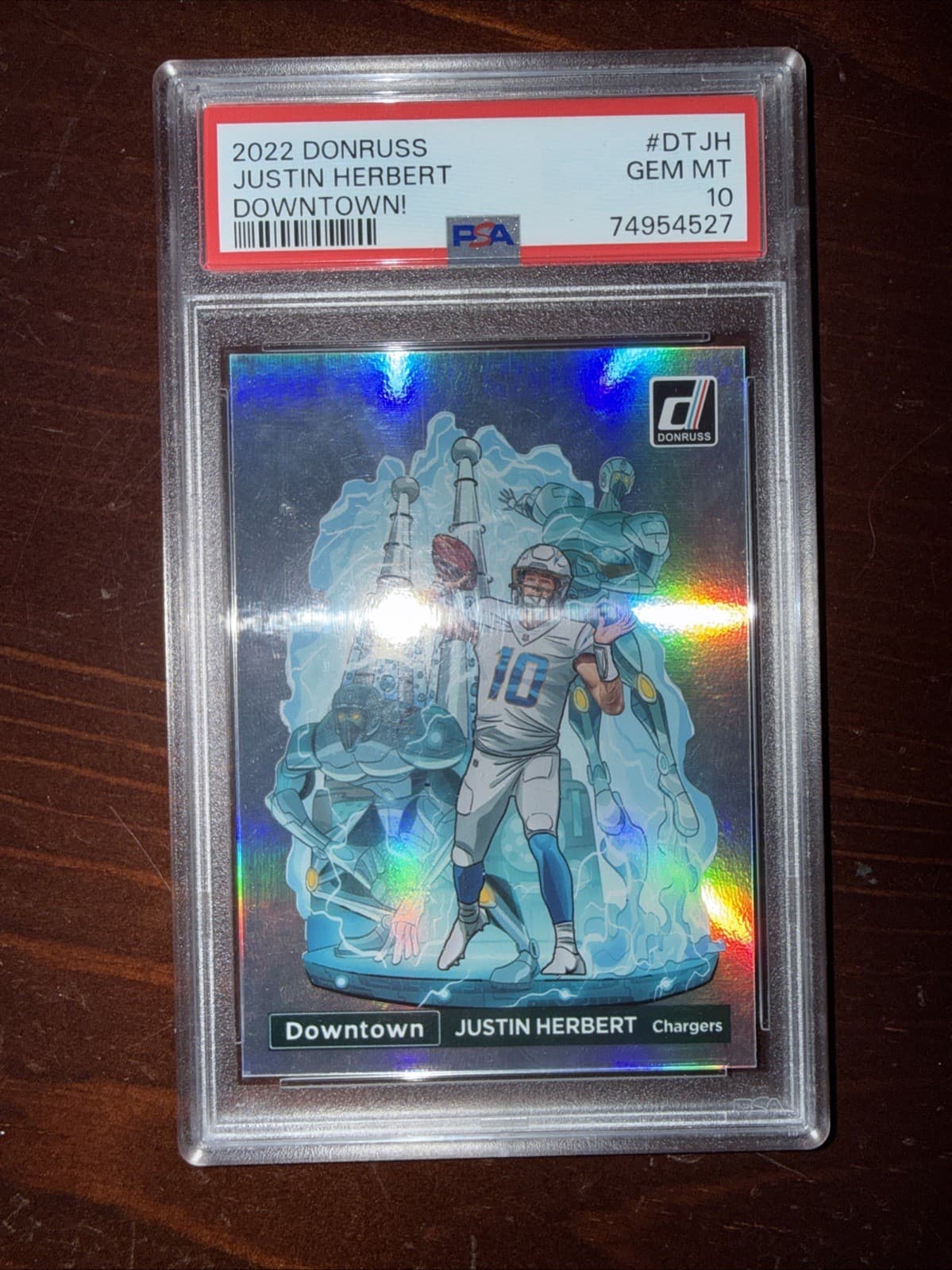 2022 Panini Donruss - Downtown! Case Hit Justin Herbert #DT-JH PSA 10 Gem
