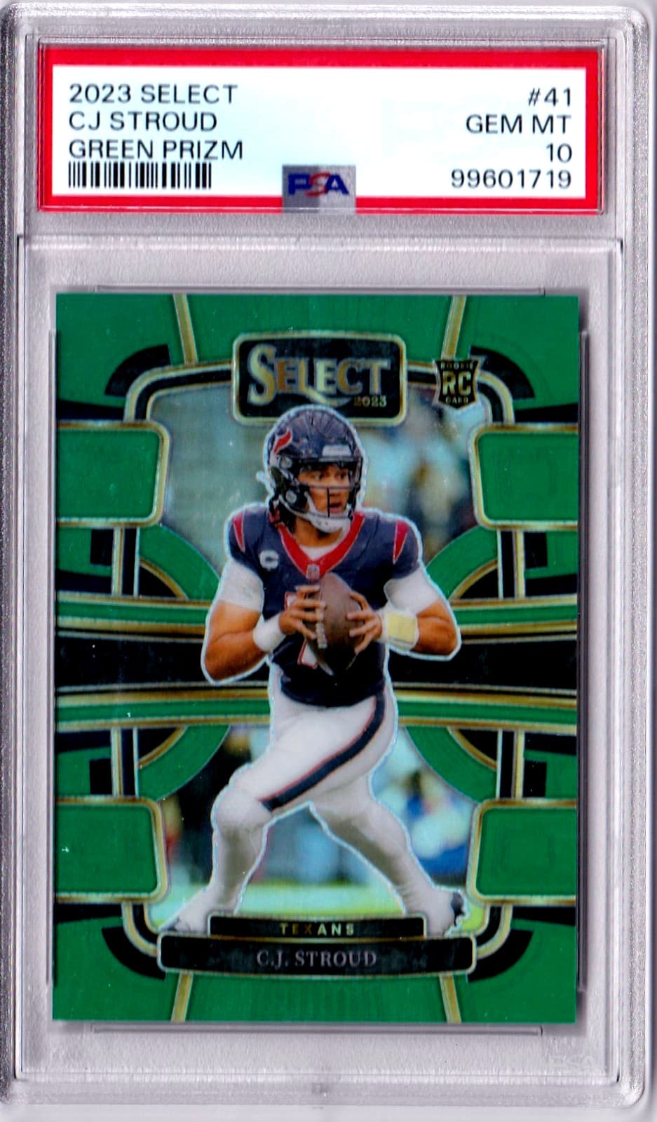 2023 Panini Select Green Prizm #41 CJ Stroud Texans RC Rookie 2/5 PSA 10