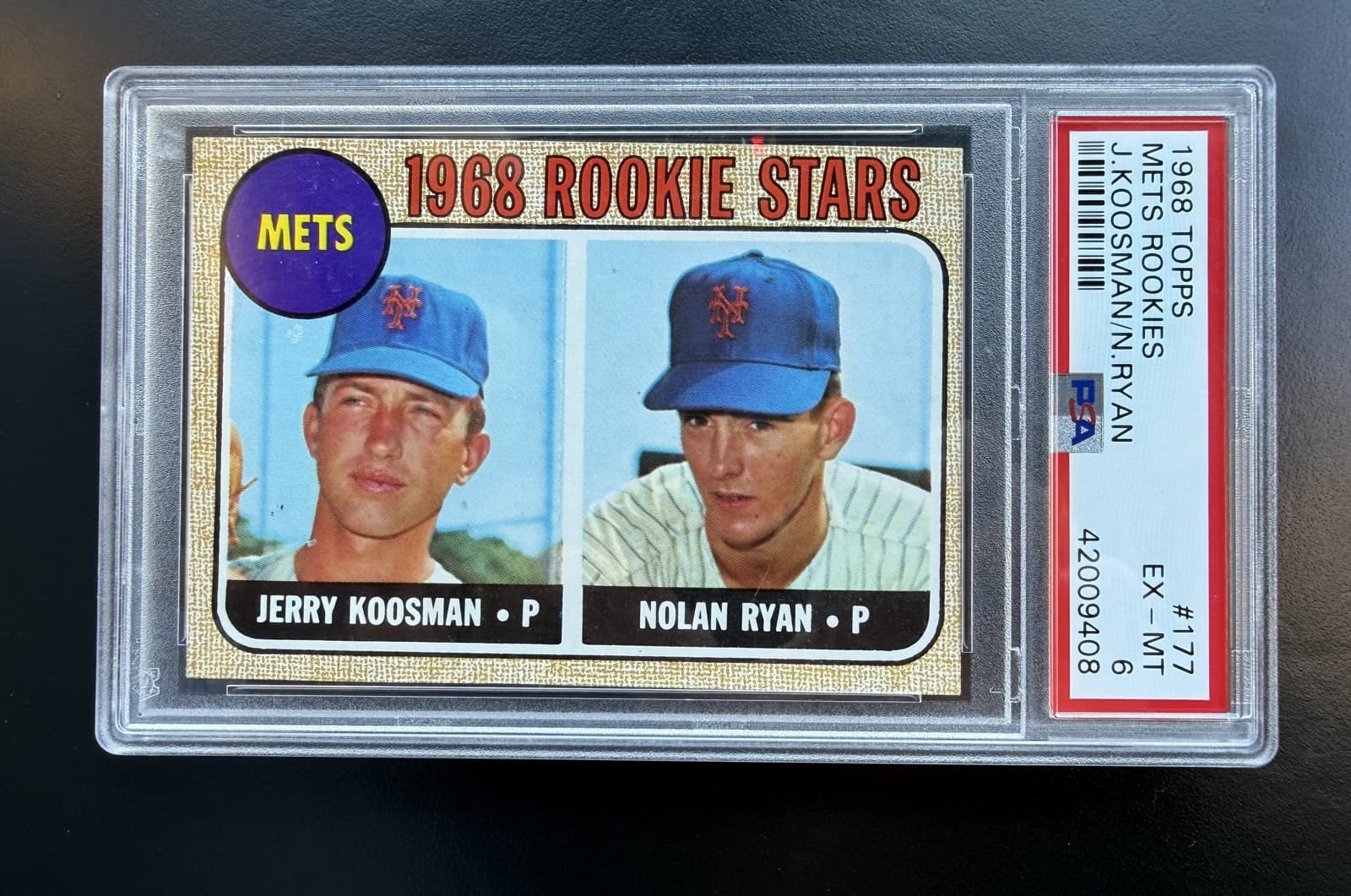 1968 Topps - 1968 Rookie Stars Nolan Ryan, Jerry Koosman #177 (RC) PSA 6