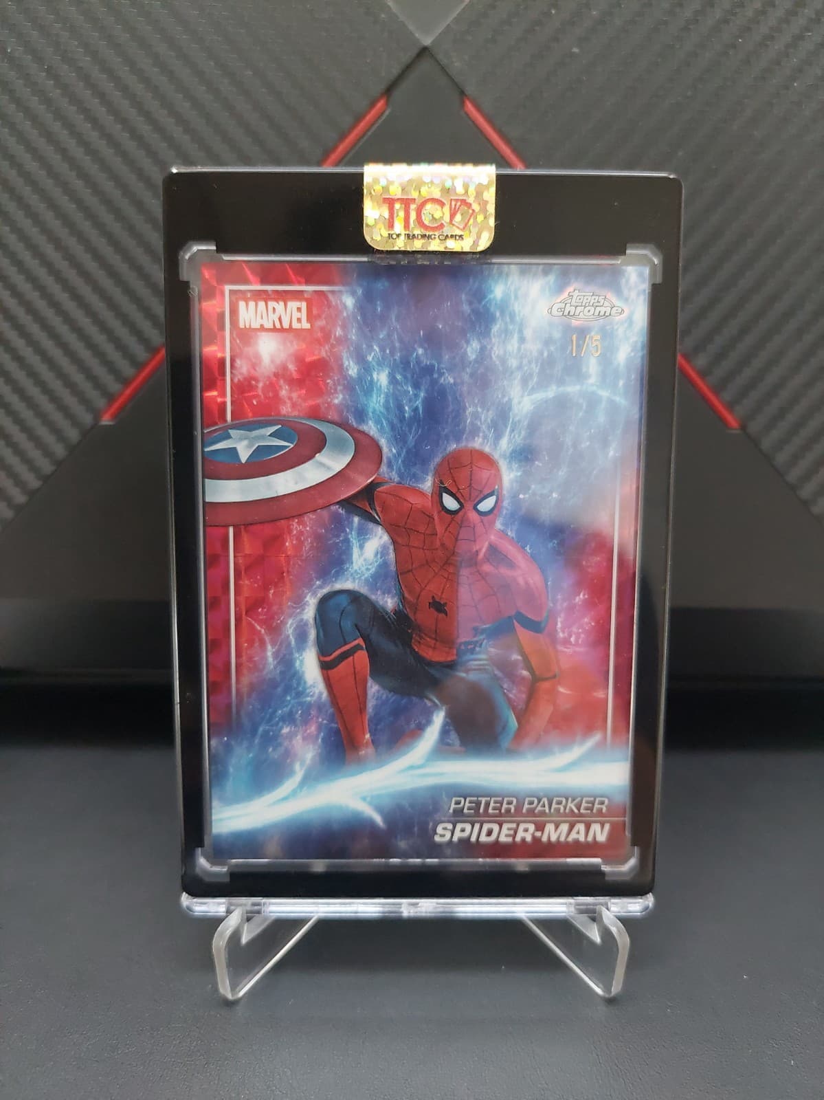 Topps Chrome Marvel Studios 2025 Spider-Man Red Geometric Numbered 1of5