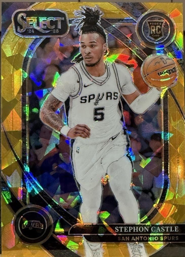 Stephon Castle ROY 2024-25 Panini Select Prizm Cracked Ice RC #/10