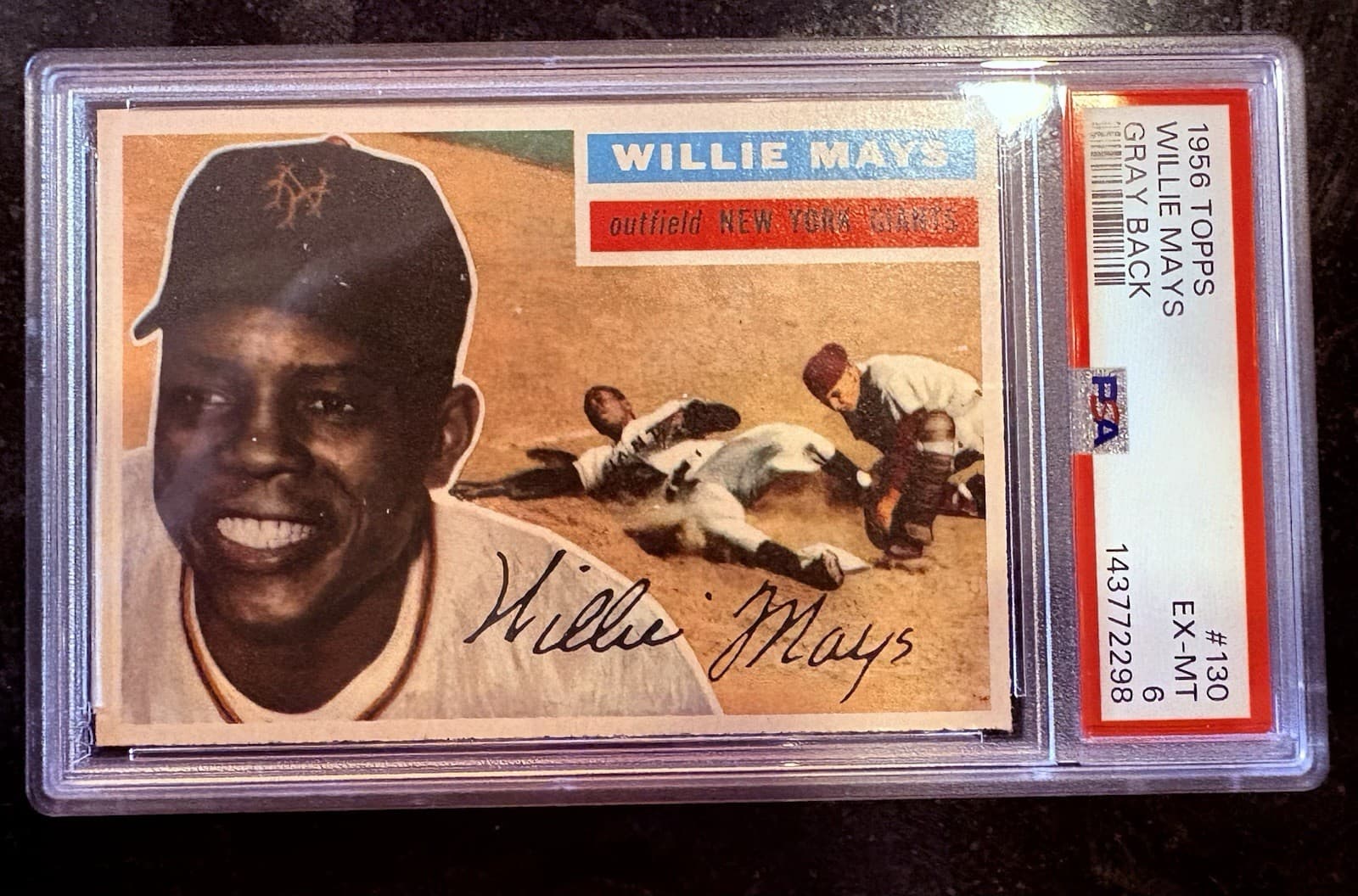 🔥 1956 Topps Willie Mays #130 PSA 6 EX-MT – Hall of Fame Giant Investment Card