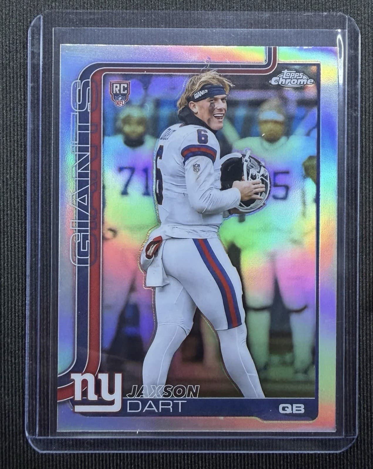 FIRST LISTING Topps Chrome 2025 Jaxson Dart RARE RC Refractor NY Giants #306
