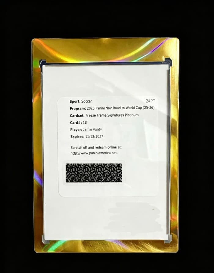 2025 Noir Road to World Cup Jamie Vardy Freeze Frame Signatures Platinum 1/1 !