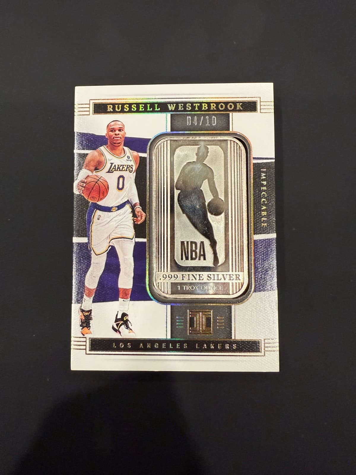 2021-2022 Panini - Impeccable Basketball Russell Westbrook /10 1 Troy Ounce