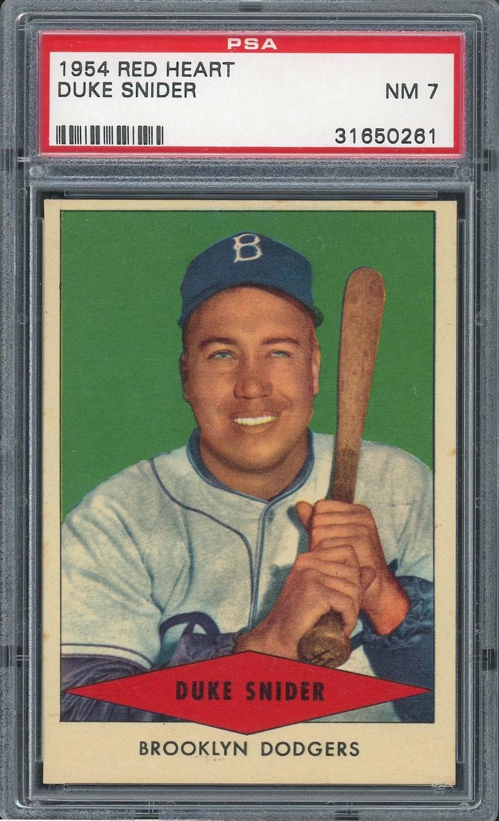 1954 Red Heart Duke Snider PSA 7 *0261