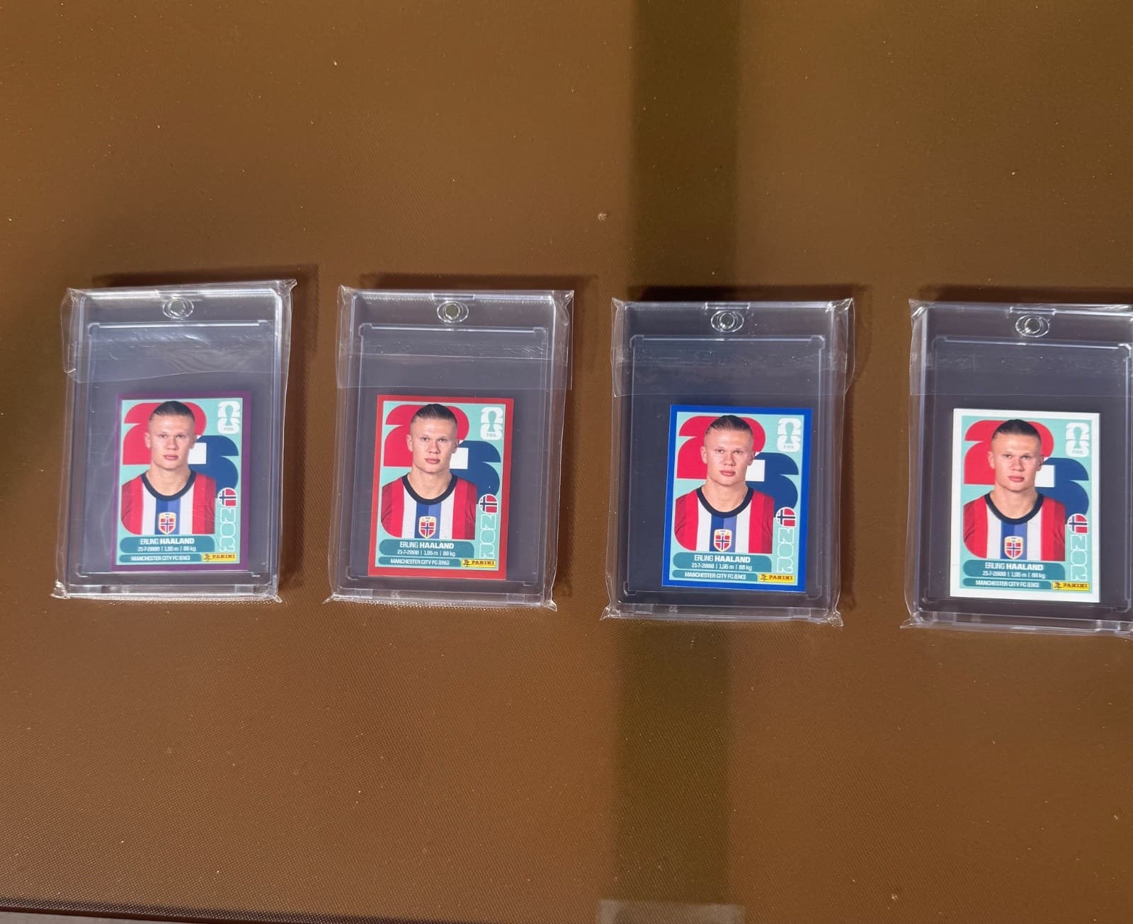 Panini 2026 World Cup Erling Halland purple/red/blue/ parallel set.