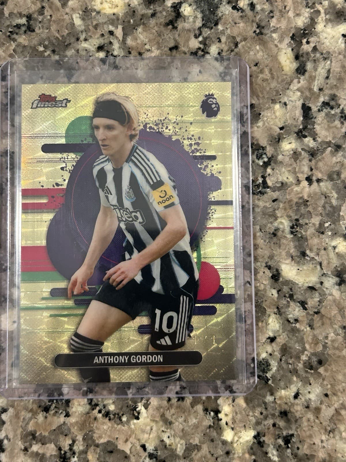 Topps Finest Premier League 2025 Anthony Gordon 1/1 Superfractor #126 Newcastle