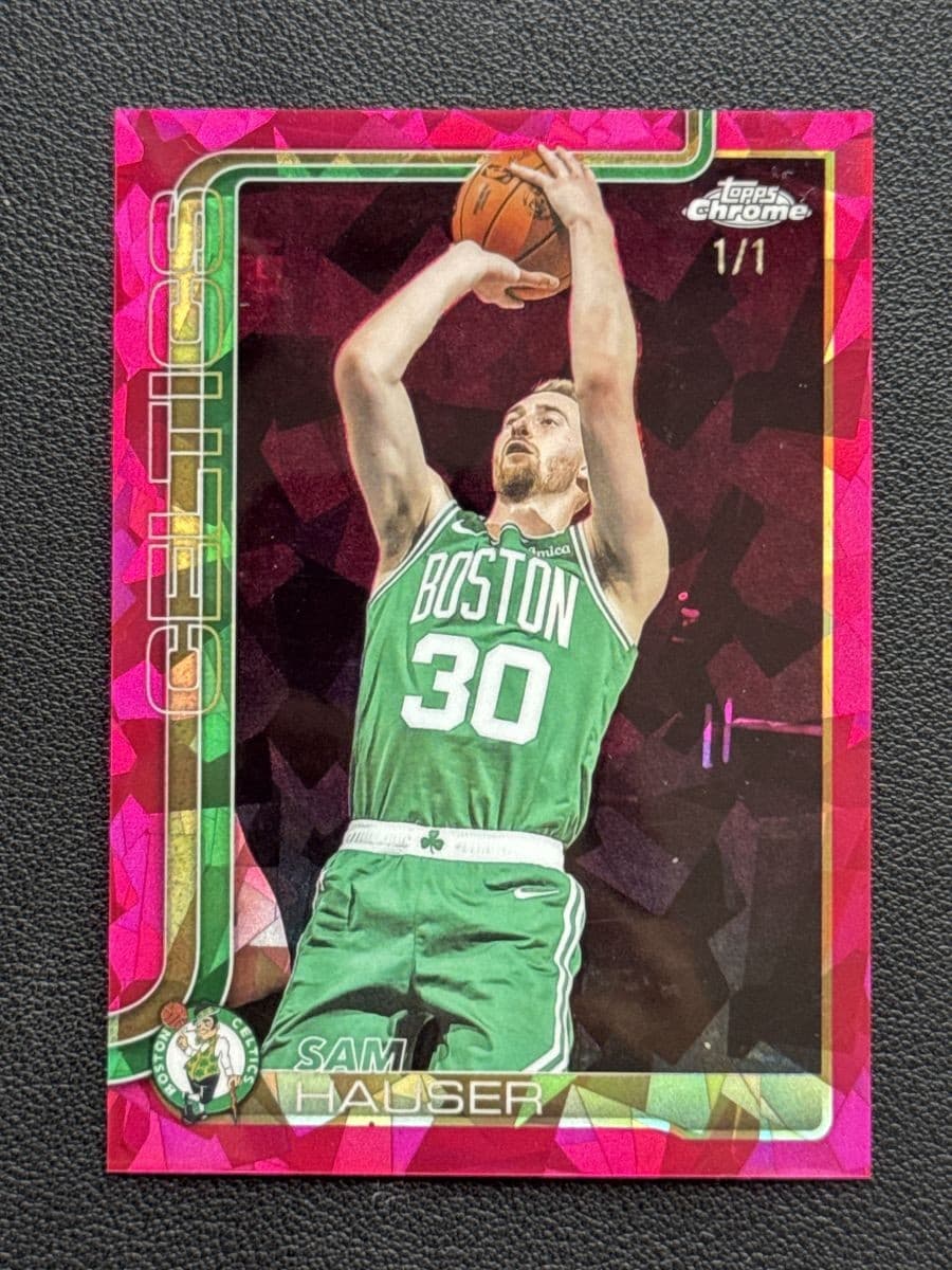 2025-26 Topps Chrome Sapphire Padparadscha 1/1 Refractor Sam Hauser #14