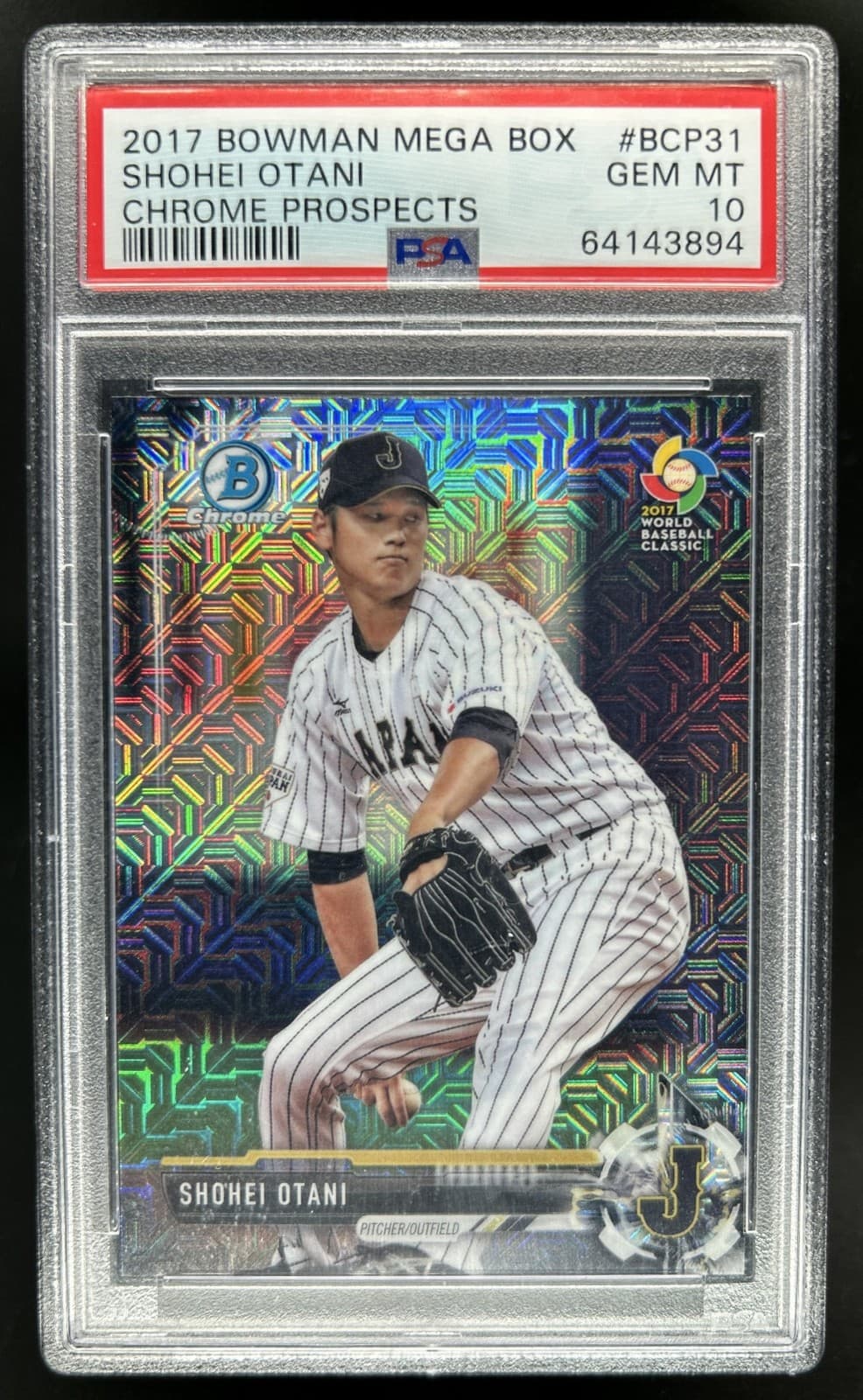 2017 Bowman Shohei Otani Mega Box Chrome Prospects Mojo Refractor #BCP31 PSA 10
