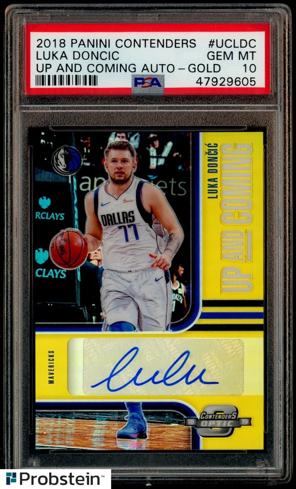 2018-19 Contenders Optic Up And Coming Gold Luka Doncic RC AUTO 10/10 PSA 10