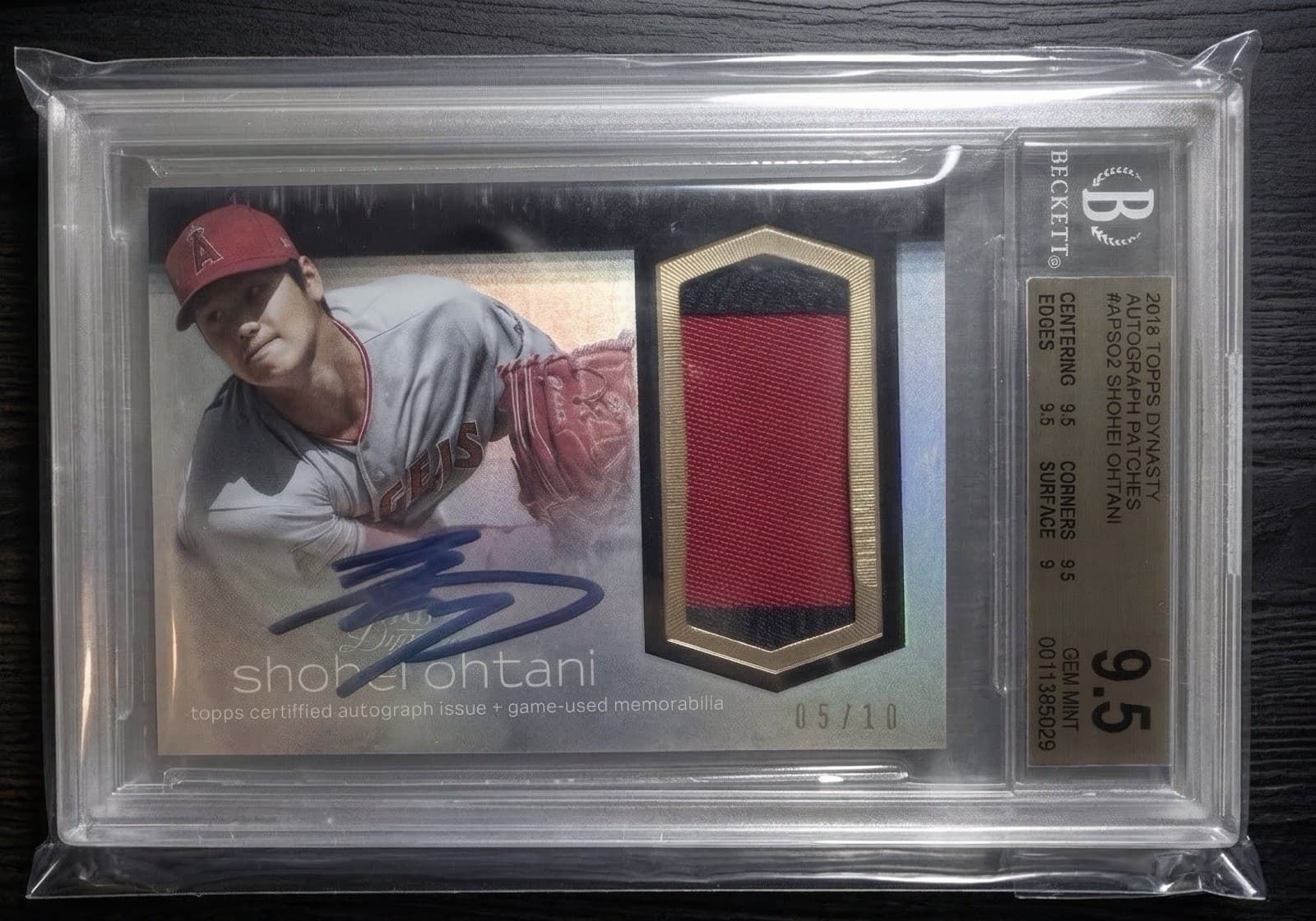 Topps 2018 Dynasty Shohei Ohtani AP-SO2 RC Auto Patch /10 Angels BGS 9.5
