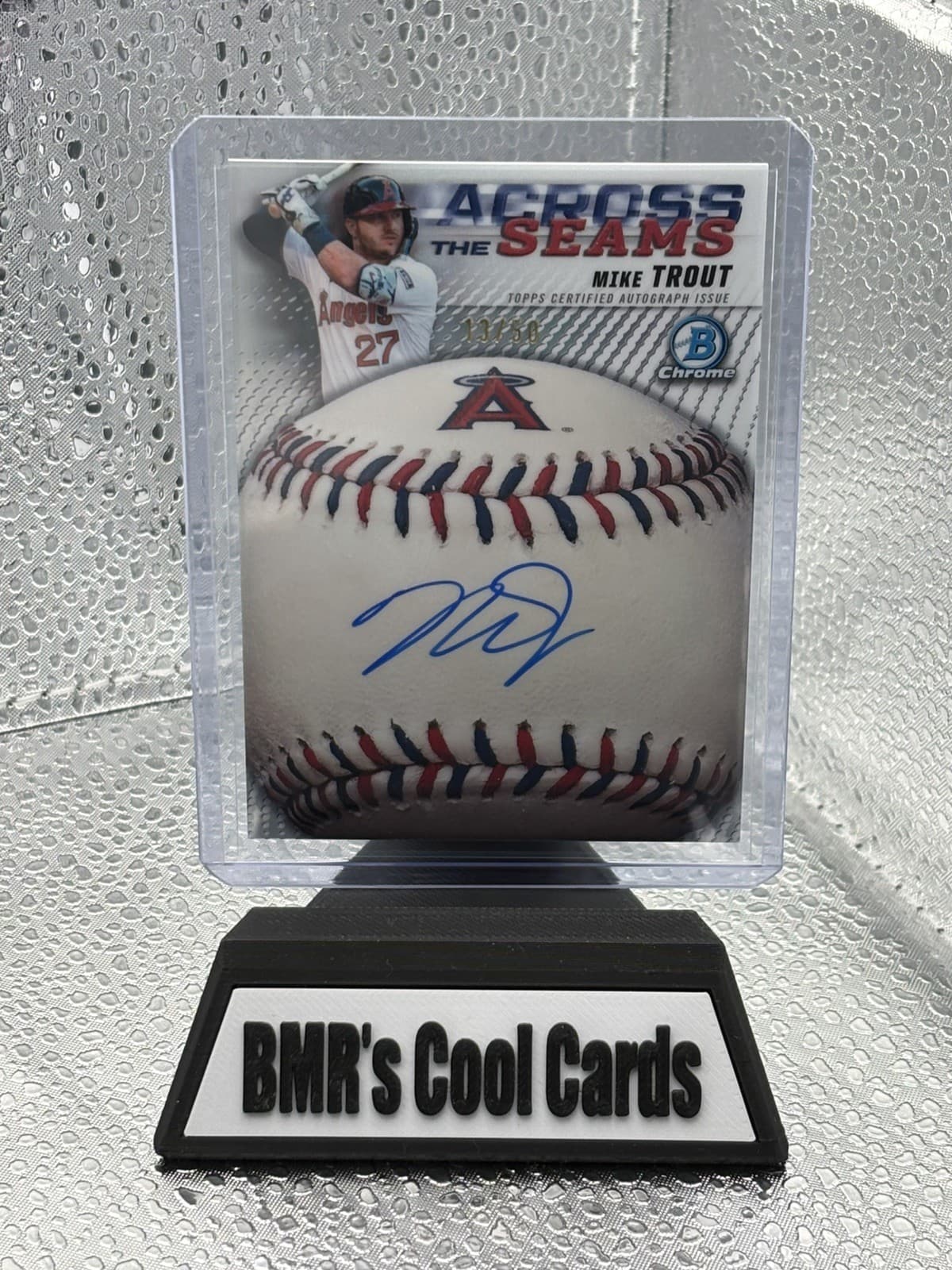 Topps 2026 Bowman Chrome Mike Trout 13/50 Across the Seams Auto #AS-MT =G3S-136