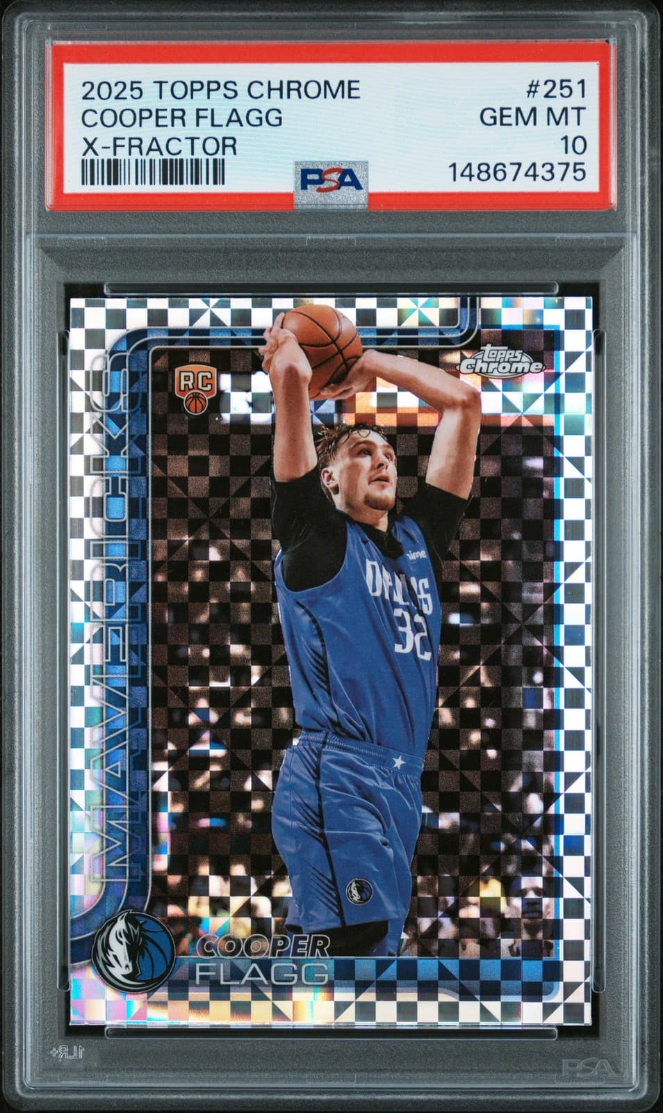 2025 TOPPS CHROME X-FRACTOR #251 COOPER FLAGG PSA 10