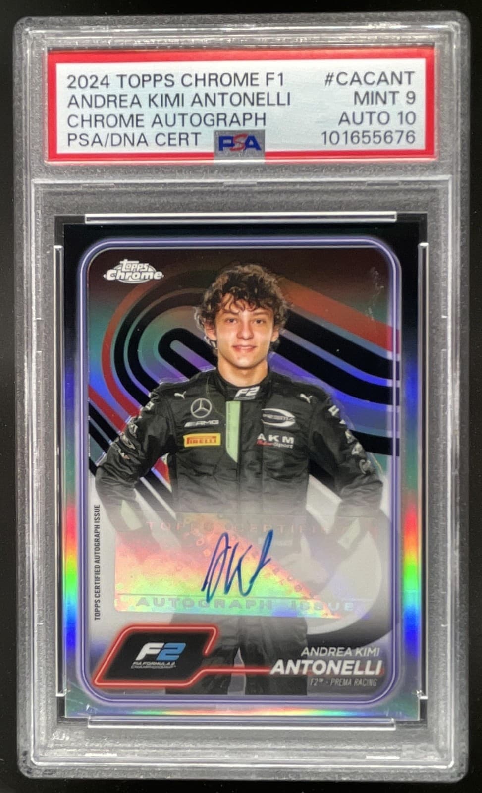 2024 Topps Chrome Formula 1 Andrea Kimi Antonelli Auto #CAC-ANT PSA 9