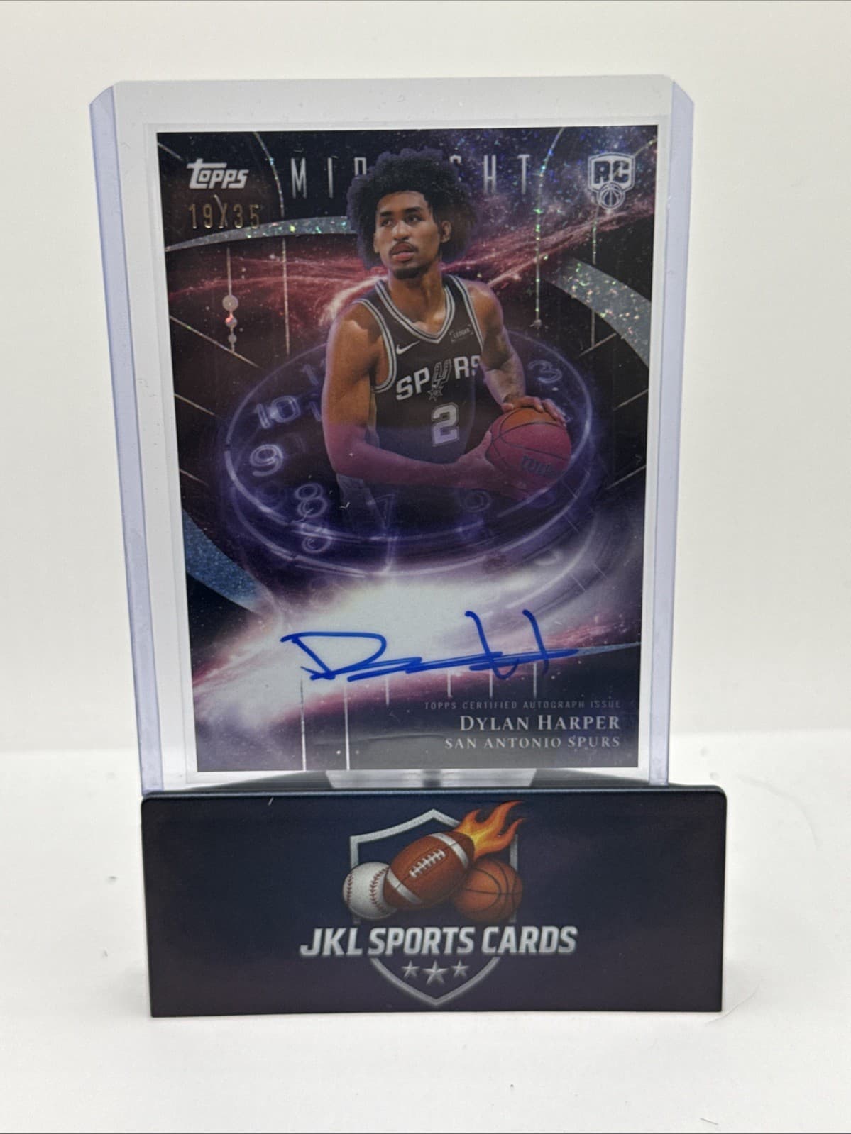 2025-26 Topps Midnight Dylan Harper RC Stroke Of Midnight On Card Auto /35 Spurs