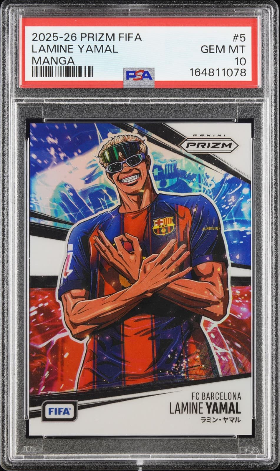 2025-2026 Panini Prizm Fifa Manga #5 Lamine Yamal Psa 10