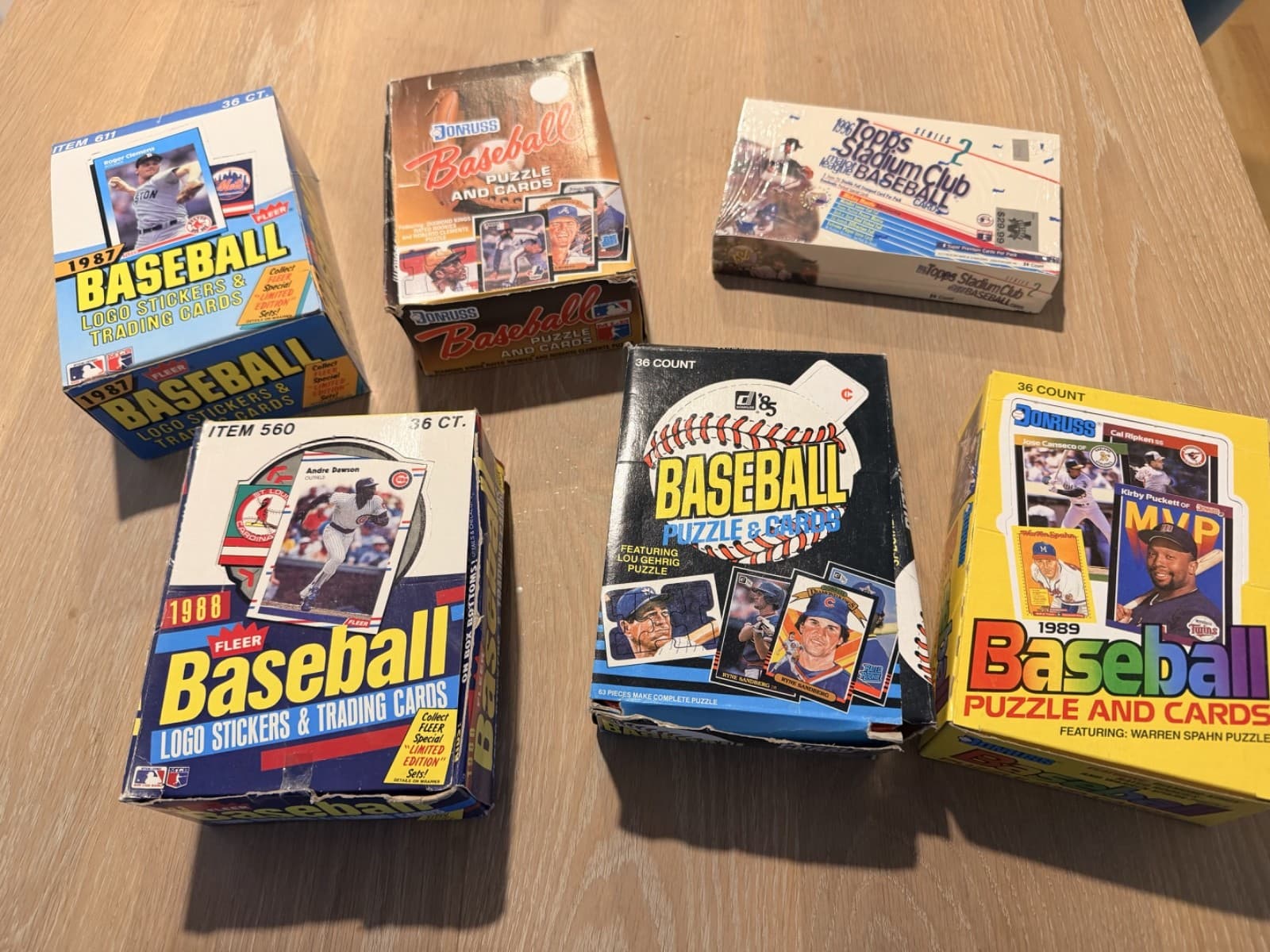 UNOPENED DONRUSS, FLEER, TOPPS, BASEBALL CARD BOX MIB LOT