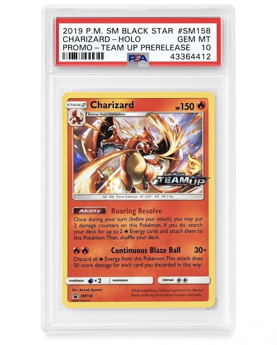 Pokemon Charizard 2019 Sm Black Star Promo #Sm158 Team Up Prerelease Holo Psa 10